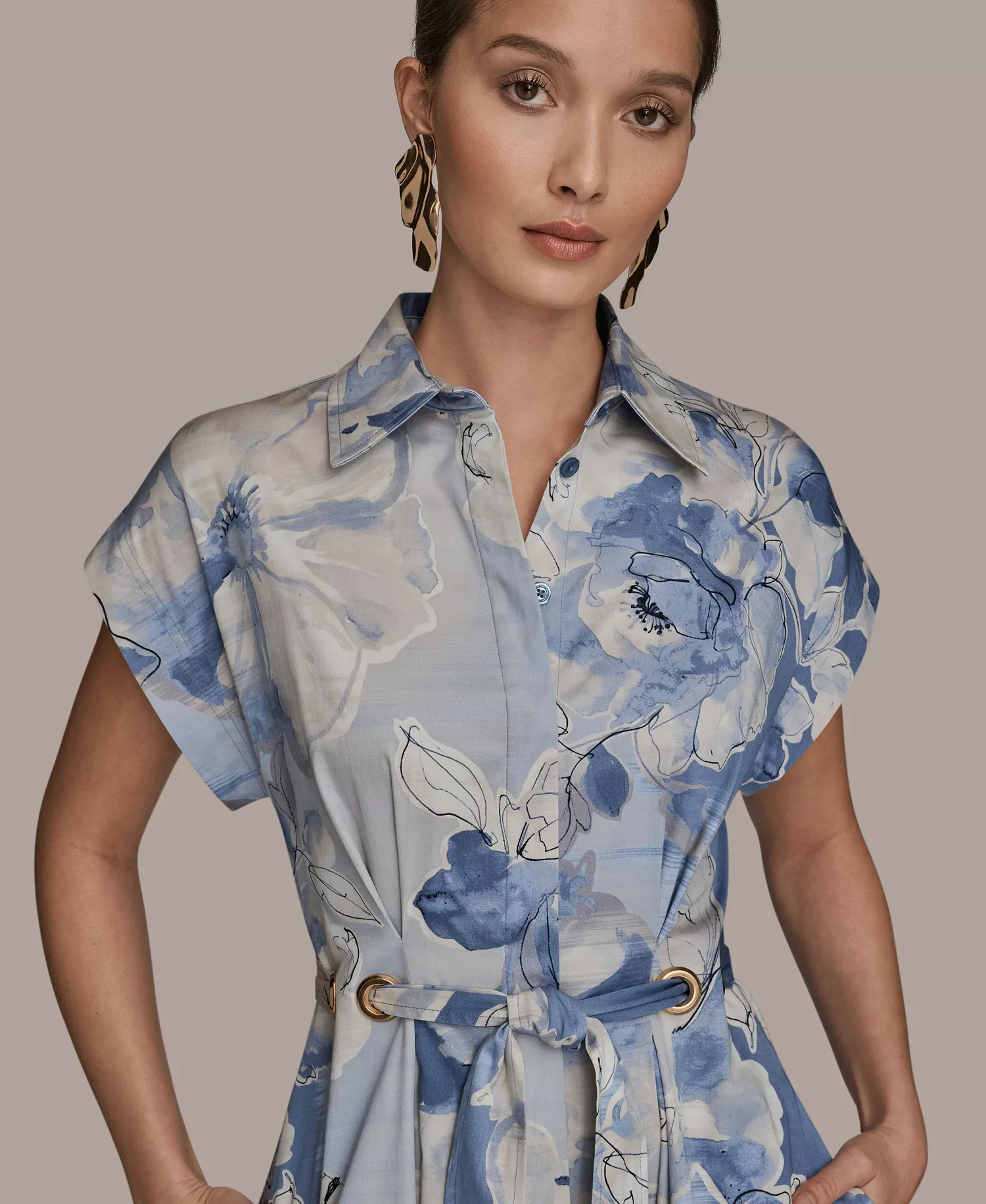 Women's Collared Short-Sleeve Dress - Tempest - 10