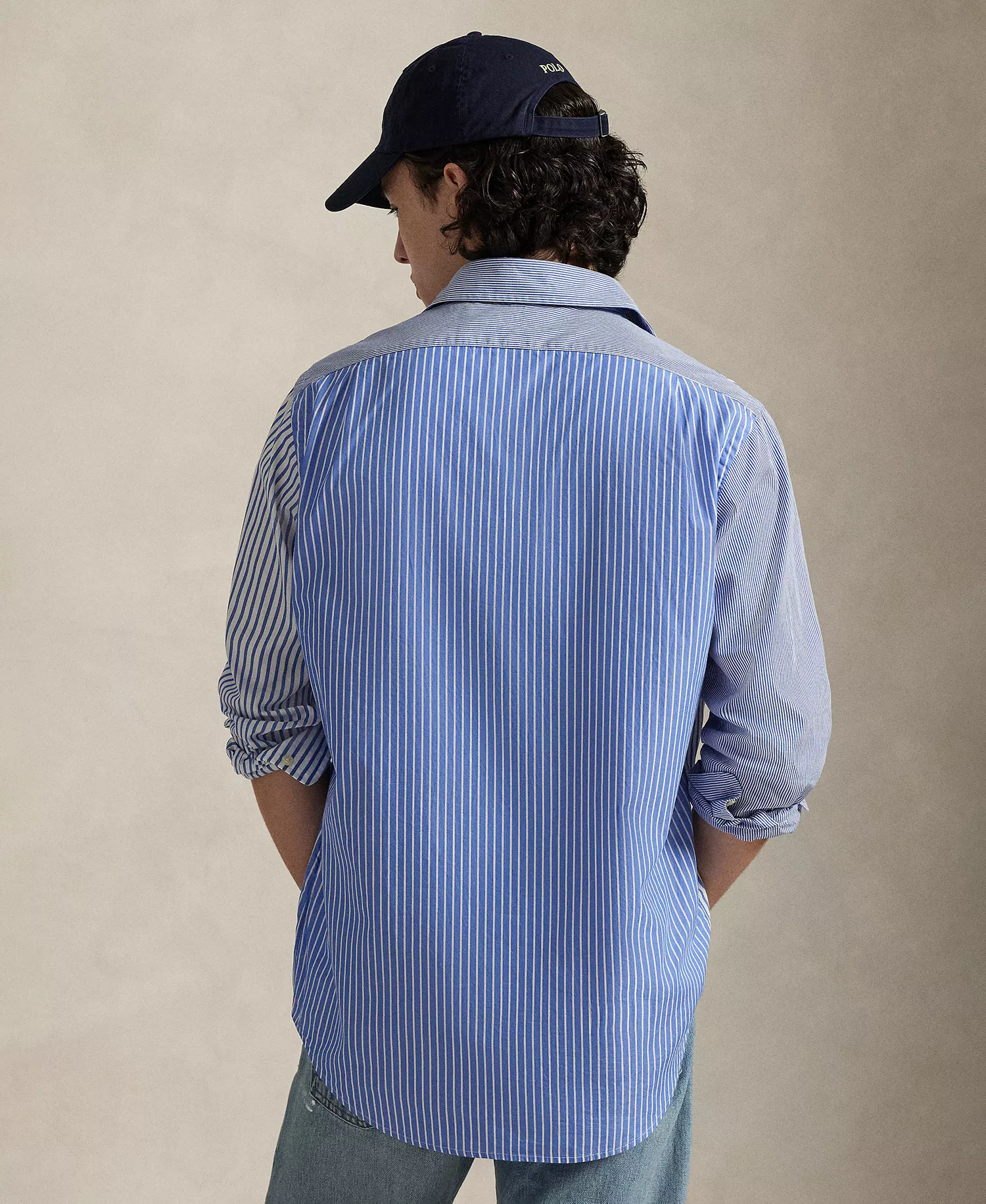 Men's Classic-Fit Striped Broadcloth Fun Shirt - Blue Funshirt - 2XL