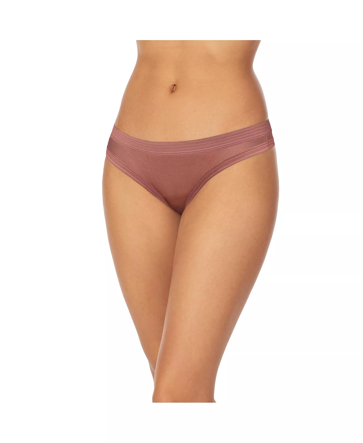 Sheer Stripe Thong DK8621 - Rosewood - XL