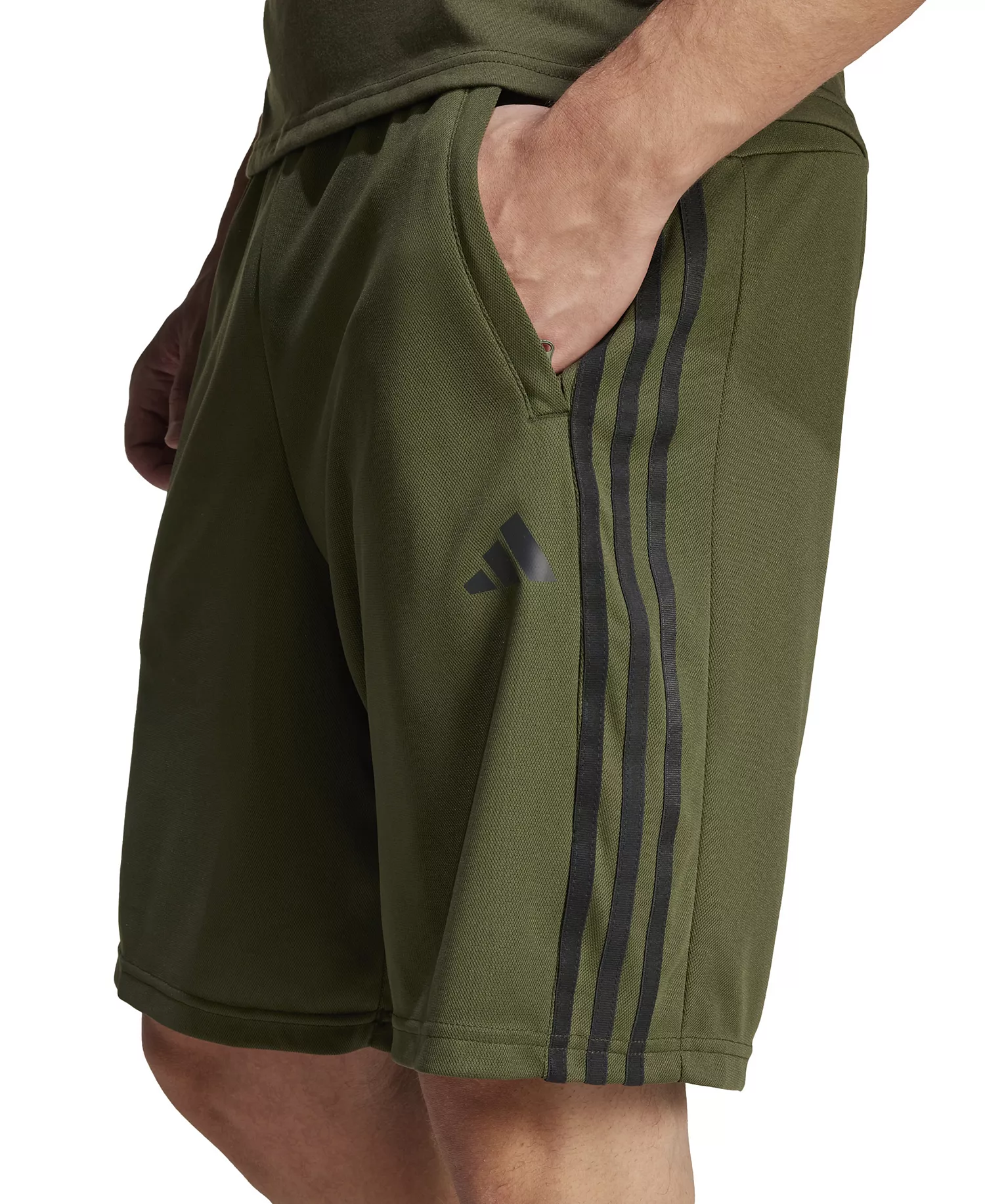 Men's Pique 3-Stripes Logo Training Shorts - Night Cargo - M