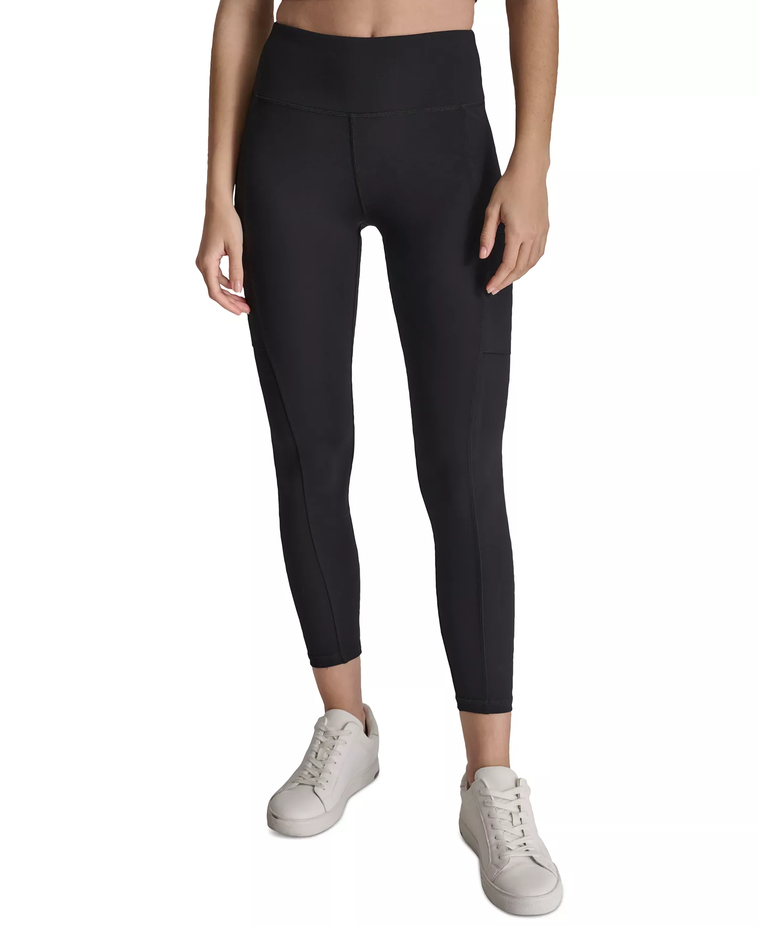 Women's High-Waisted 7/8 Cargo Leggings - Black - XS