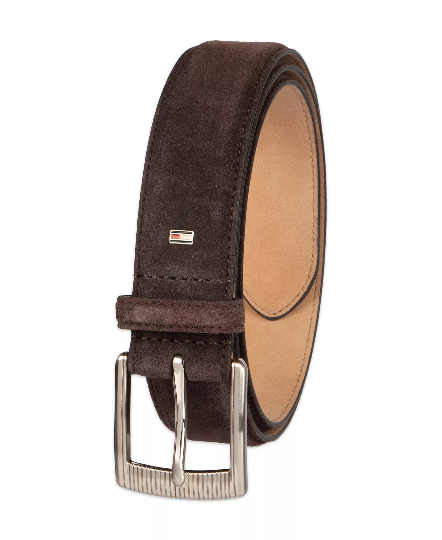 Men's Casual Logo Detail Belt - Brown - L (38-40)