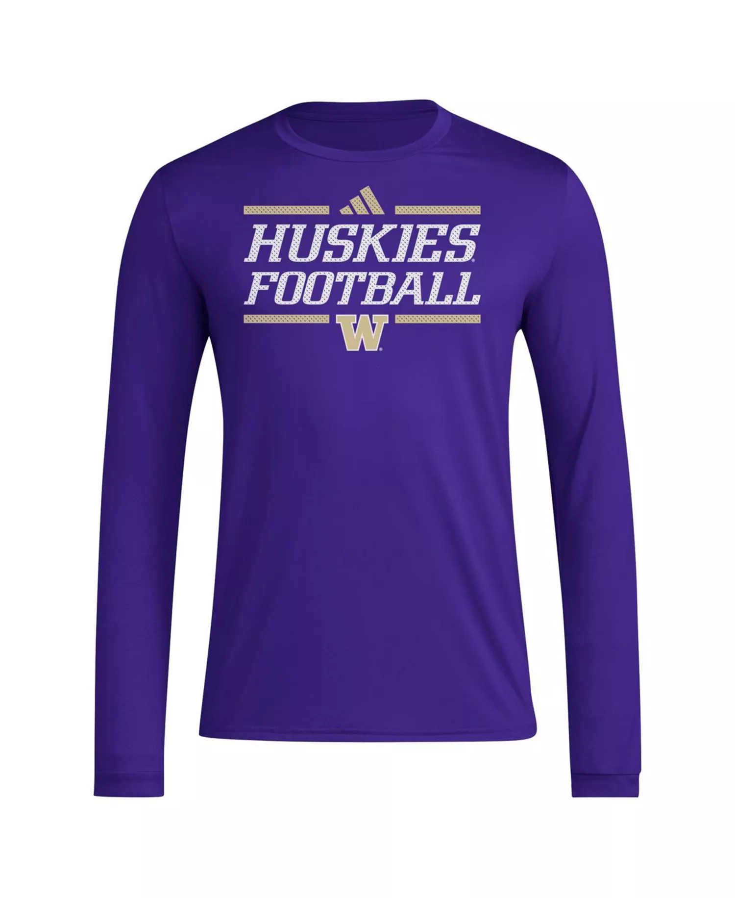 Men's Purple Washington Huskies Locker Football Pre-Game AEROREADY Long Sleeve T-Shirt - Purple - 2XL