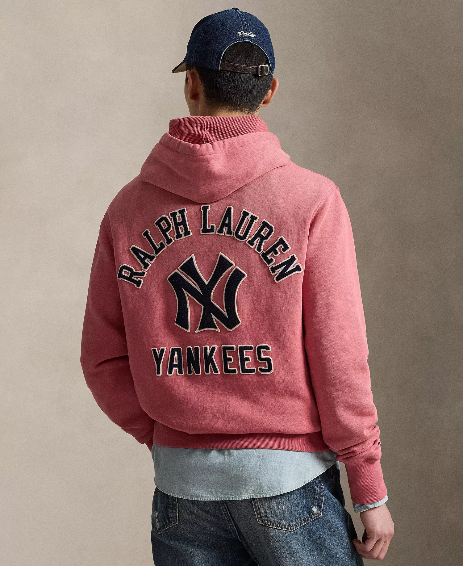 Men's Yankees Logo Fleece Hoodie - Adirondack Berry - 2XL