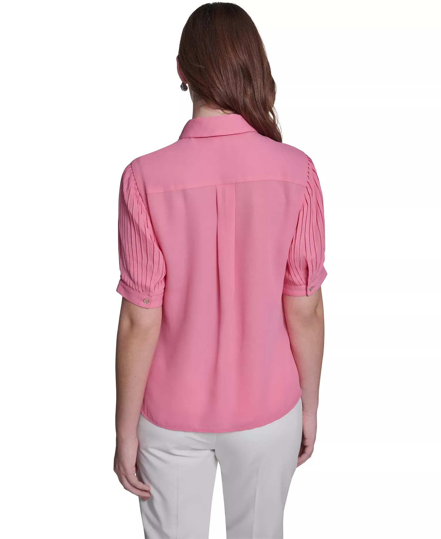 Women's Collared Top - Pink Tulip - L