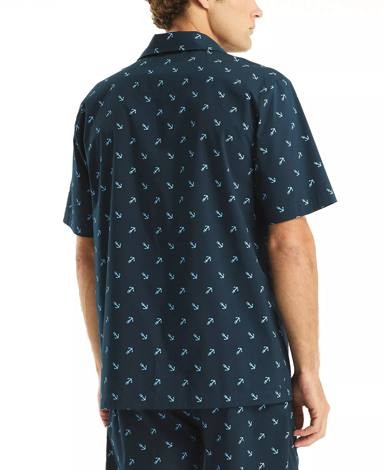 Men's Crafted Printed Camp Sleep Pajama Shirt - Maritime Navy - L