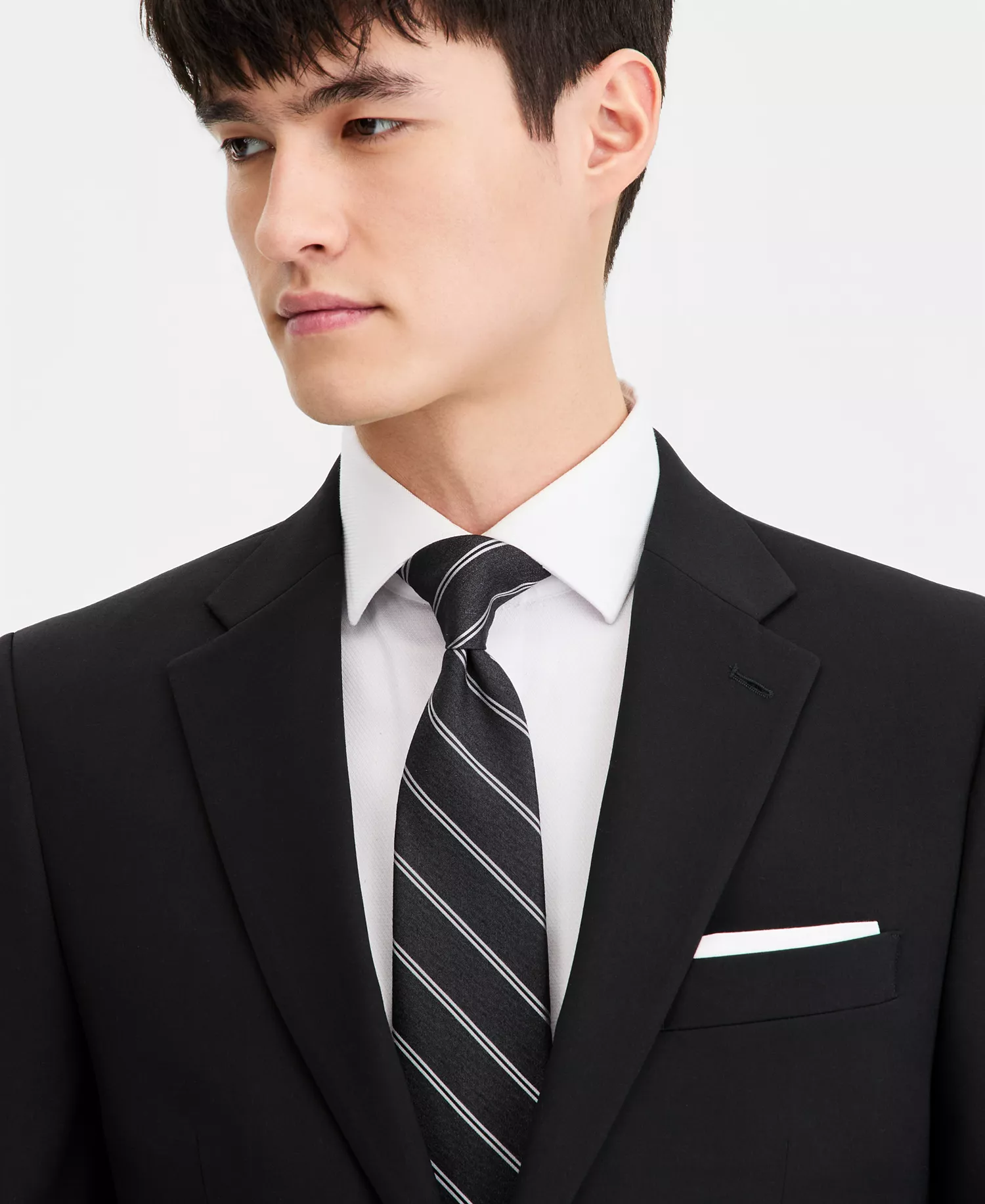 Men's Modern-Fit Wool TH-Flex Stretch Suit Separates Jacket - Black - 36R