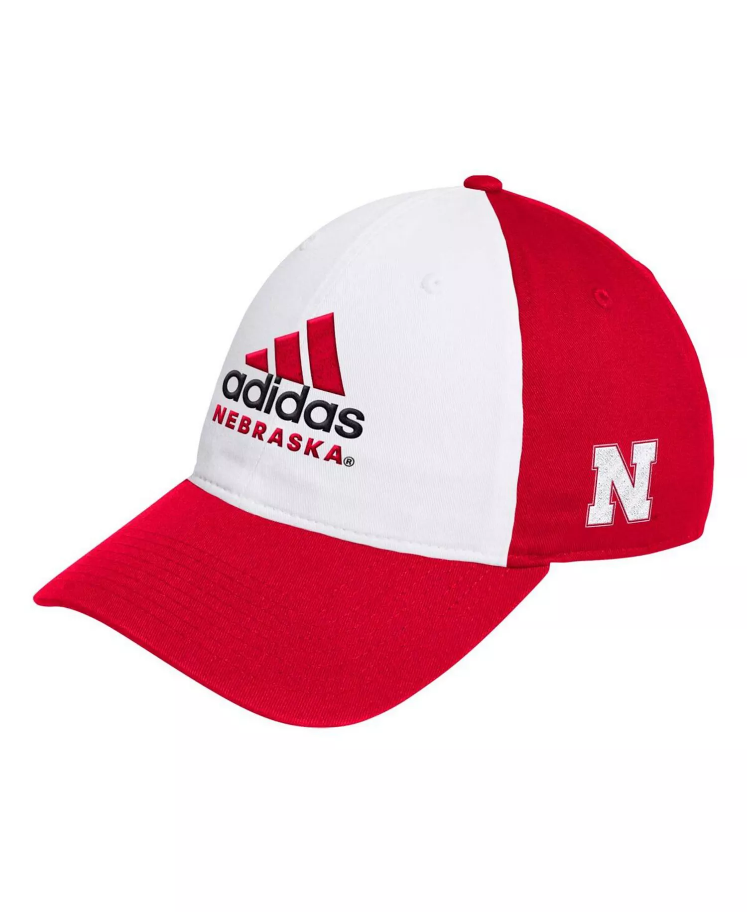 Men's White/Scarlet Nebraska Huskers Slouch Adjustable Hat - White, Scarlet - ONE SIZE