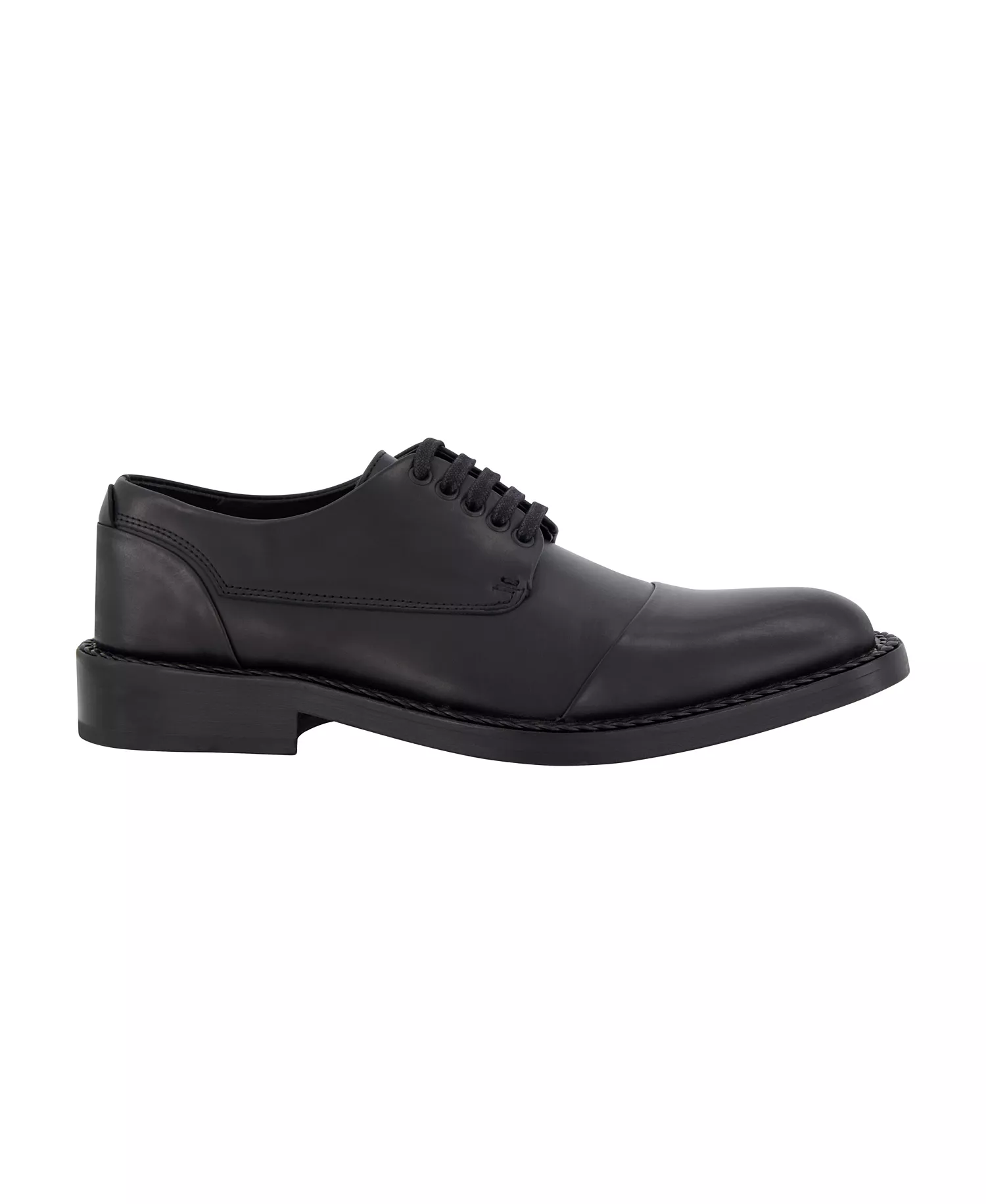 Men's White Label Leather Cap Toe Dress Shoes - Black - 10