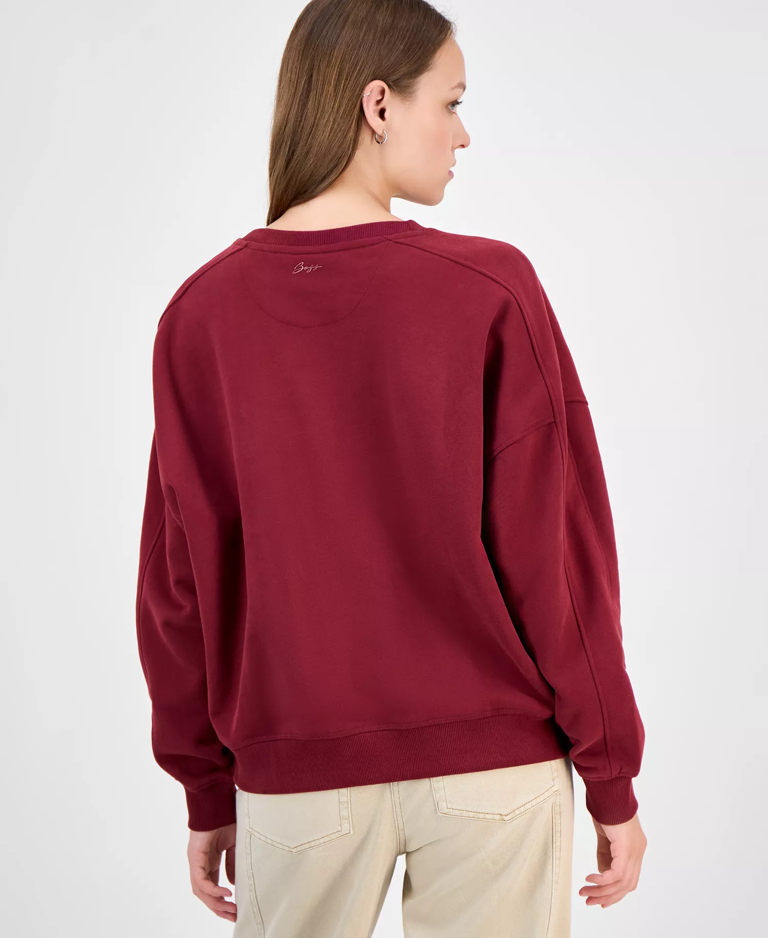 Women's Cowboy Hat Graphic Sweatshirt - Dark Red - L
