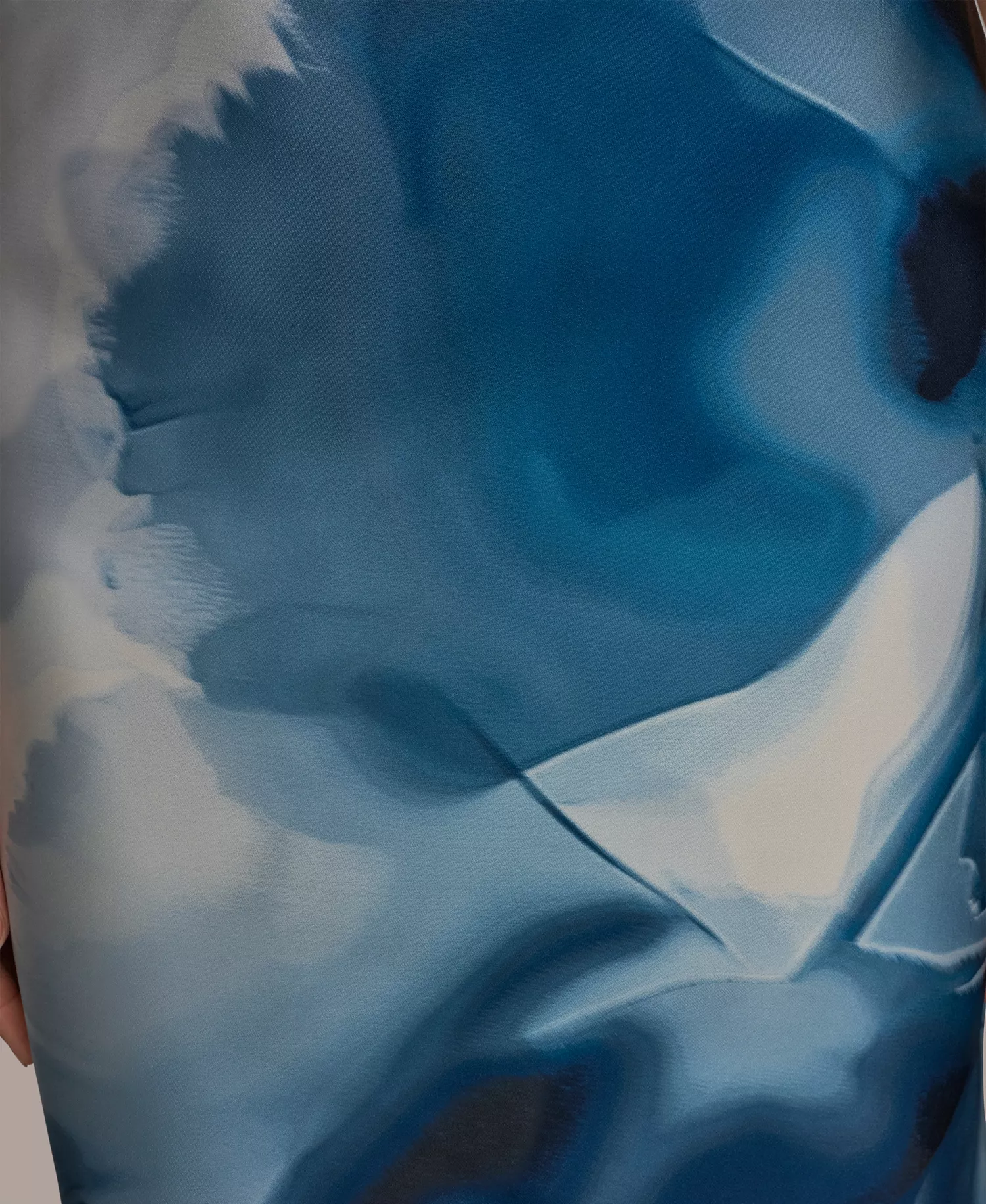 Women's Cowl Neck Floral Gown - Washed Indigo Multi - 10