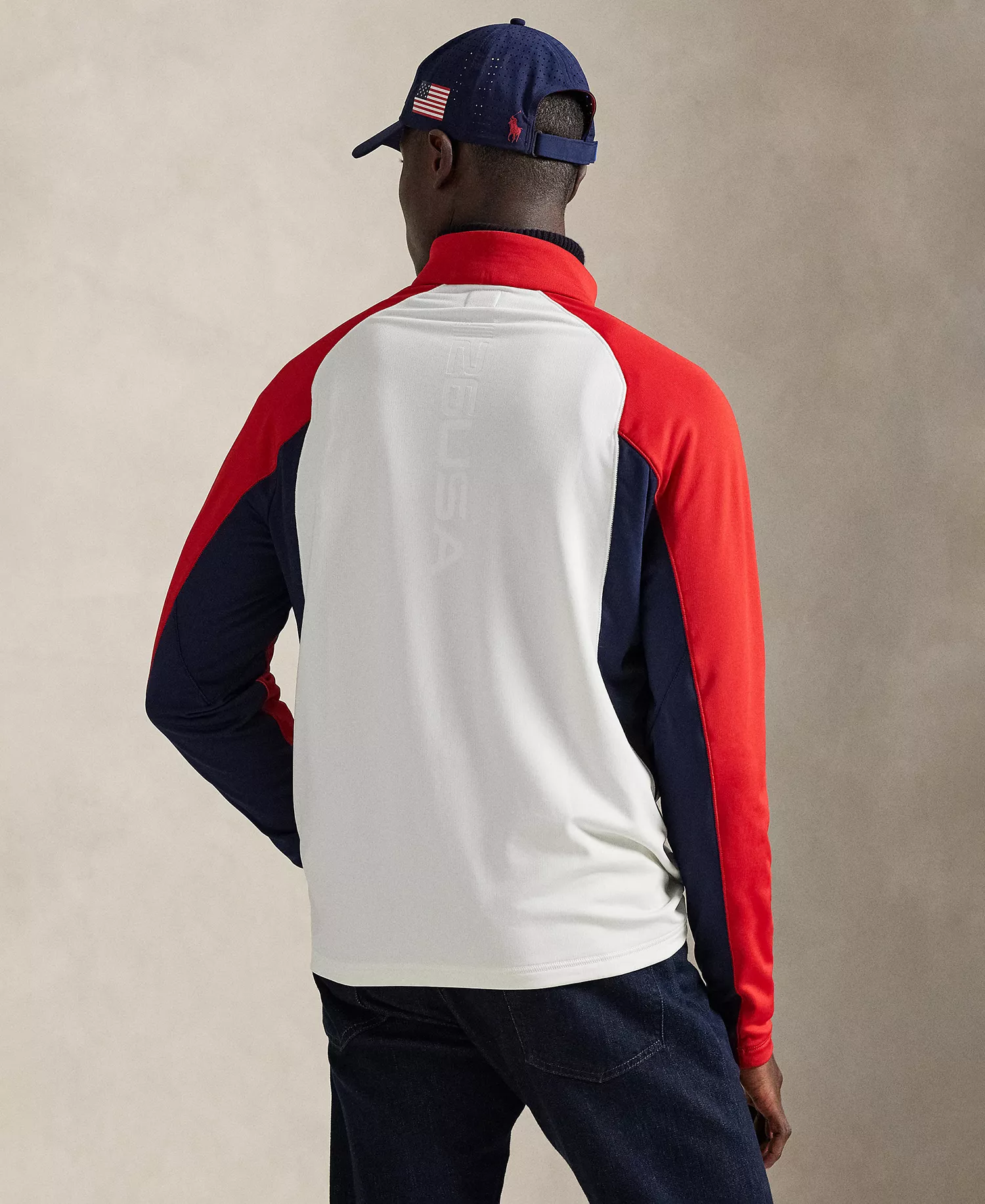 Men's Team USA Stretch Fleece Pullover - Ceramic White Multi - L