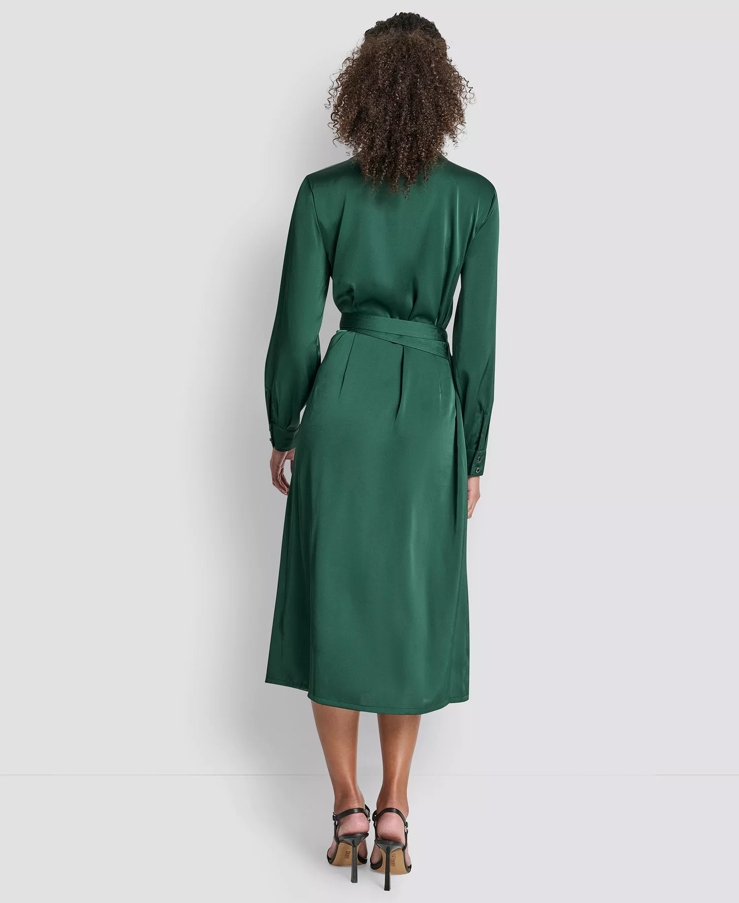 Women's Long Sleeve Surplice Midi Wrap Dress - Pine Grove - 16