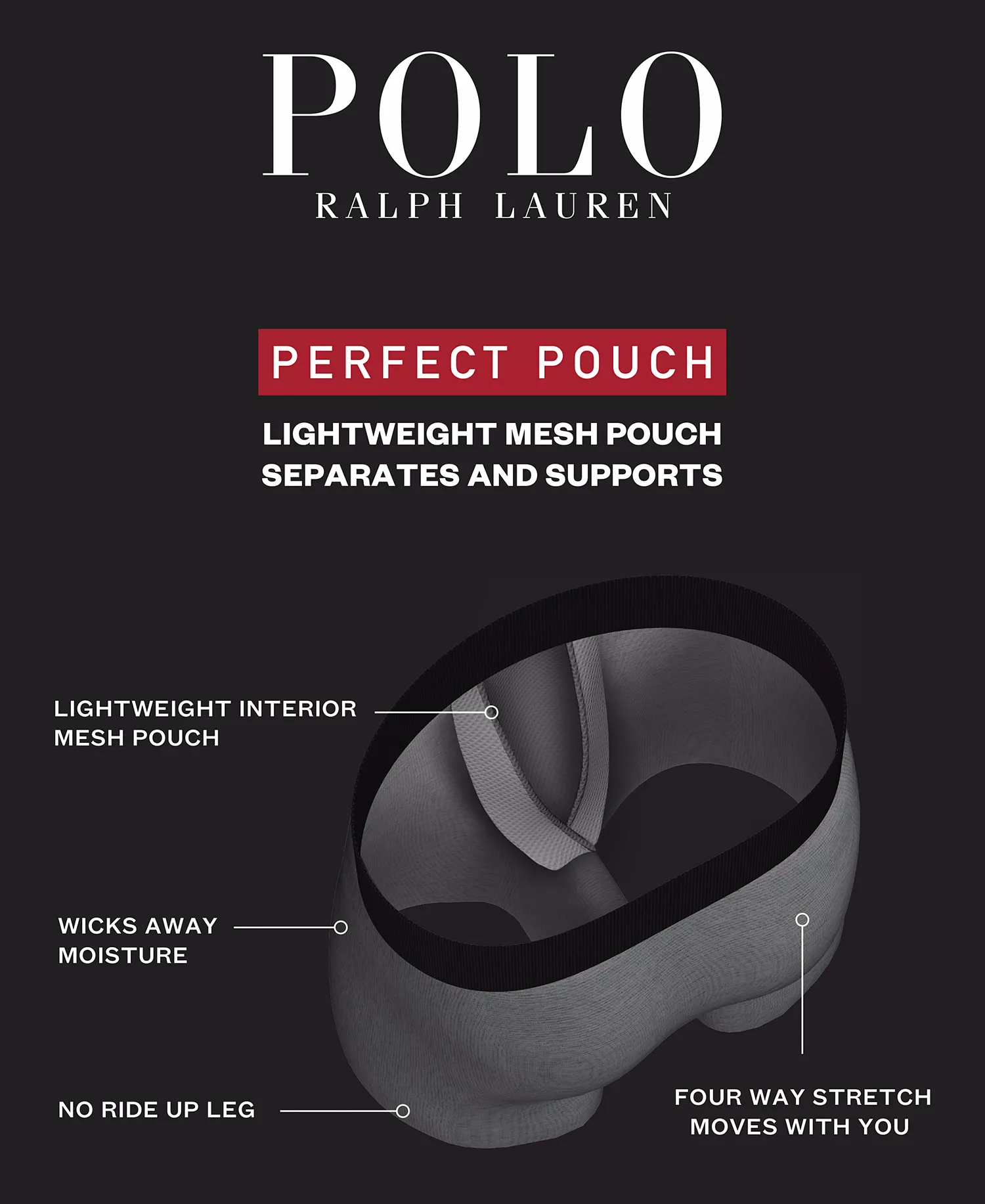 Men's 3-Pack Perfect Pouch Boxer Briefs - COMBAT GREY, POLO BLACK, RL2000 RED - L