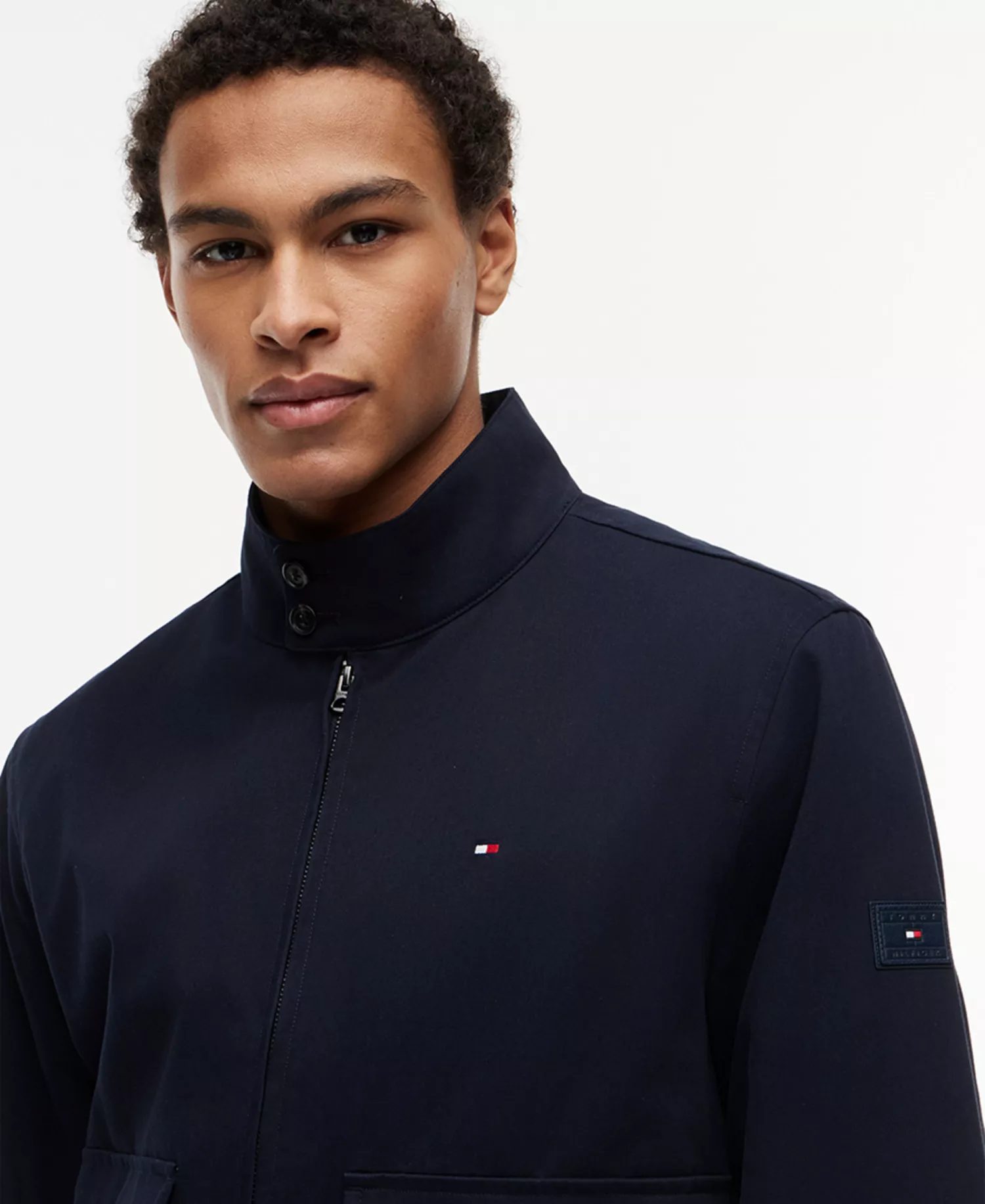 Men's Regular-Fit Harrington Collar Jacket - Desert Sky - L