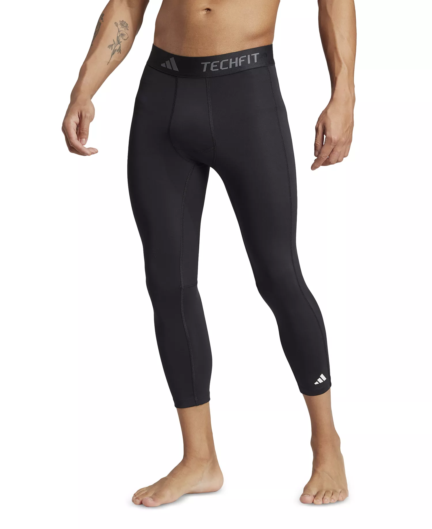 Men's Techfit Compression 3/4 Training Tights - Black - 2XL