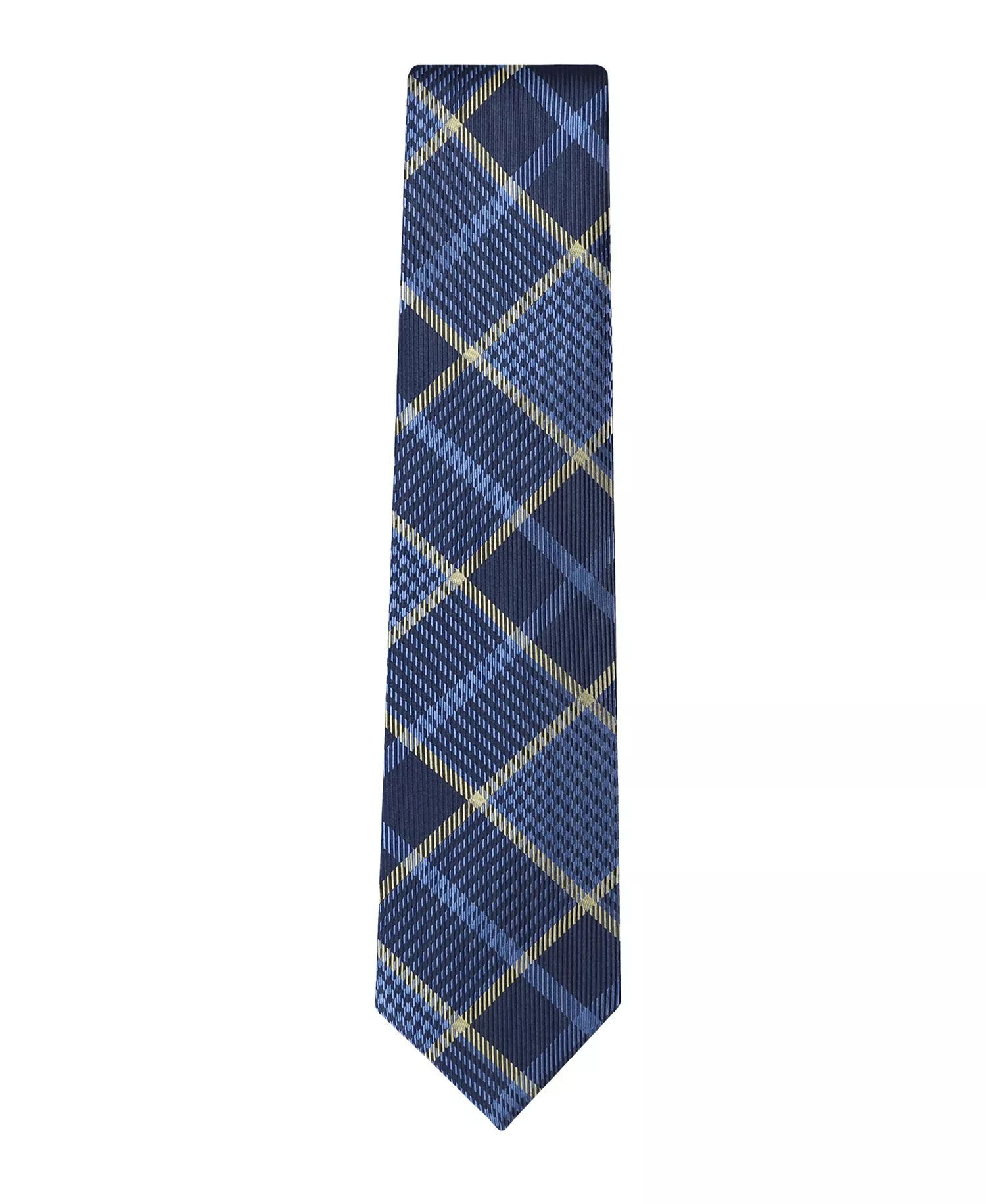 Men's Graydon Plaid Pattern Tie - Navy/yellow - ONE SIZE