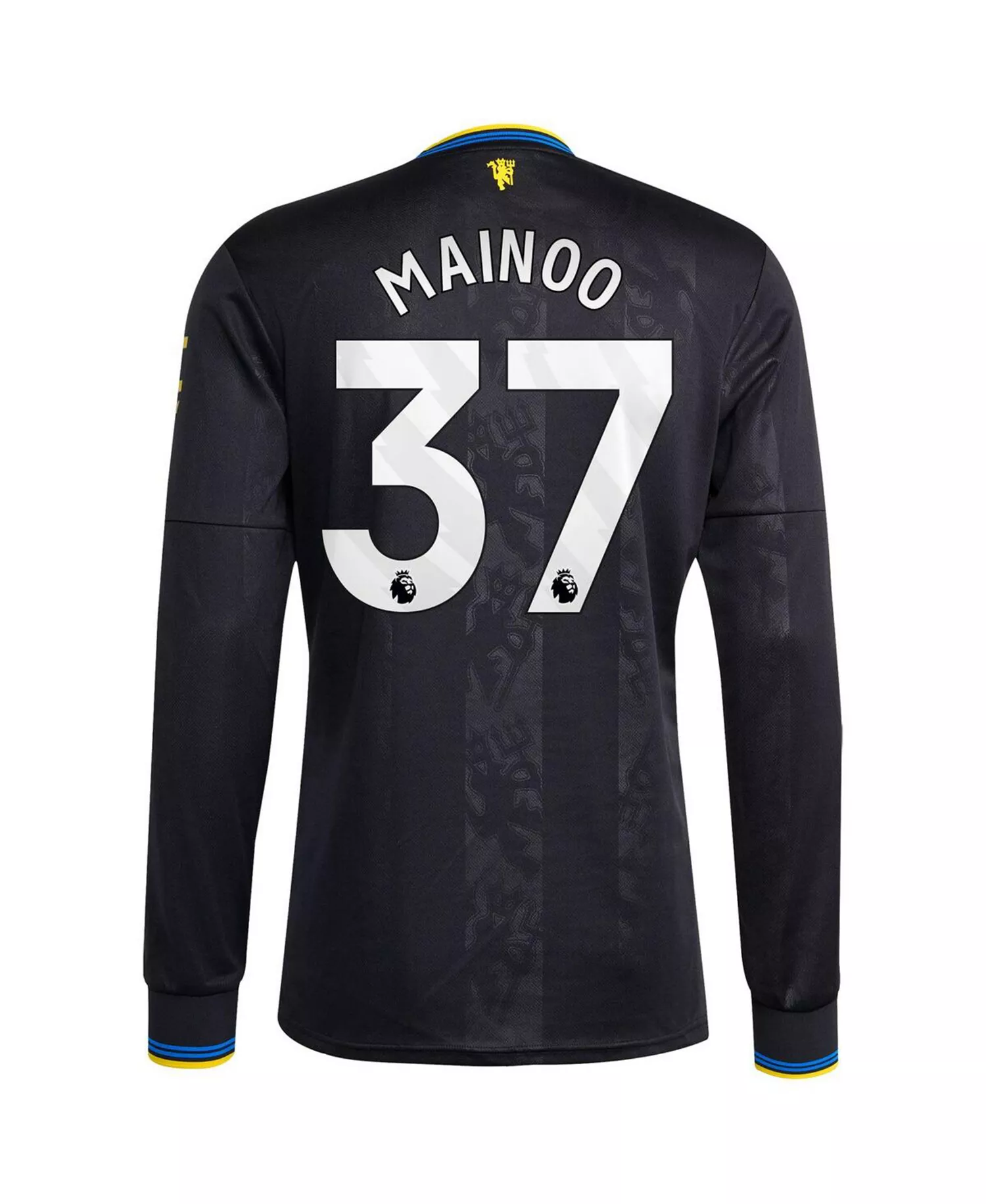 Men's Kobbie Mainoo Black Manchester United 2025/26 Third Replica Long Sleeve Player Jersey - Black - 2XL