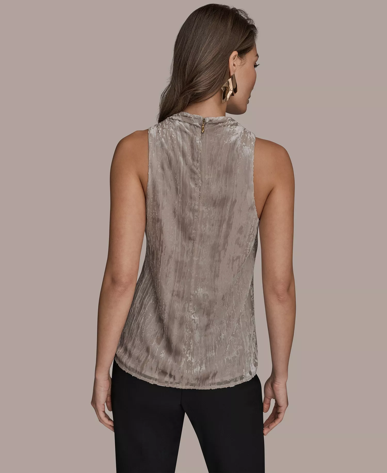 Women's High Cowl Neck Burnout Top - Vapor - L