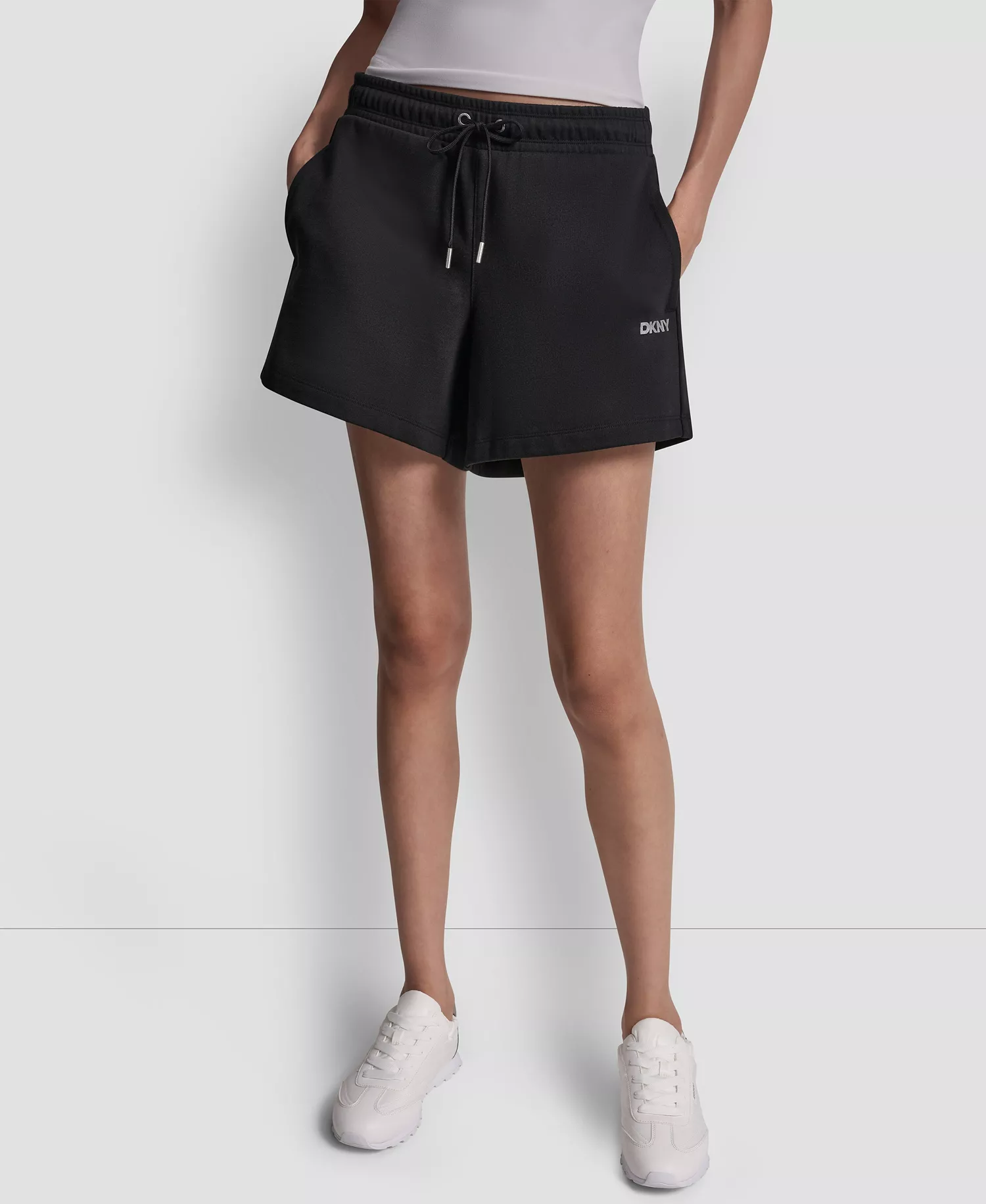 Women's Foil Logo Shorts - Black/silver - L