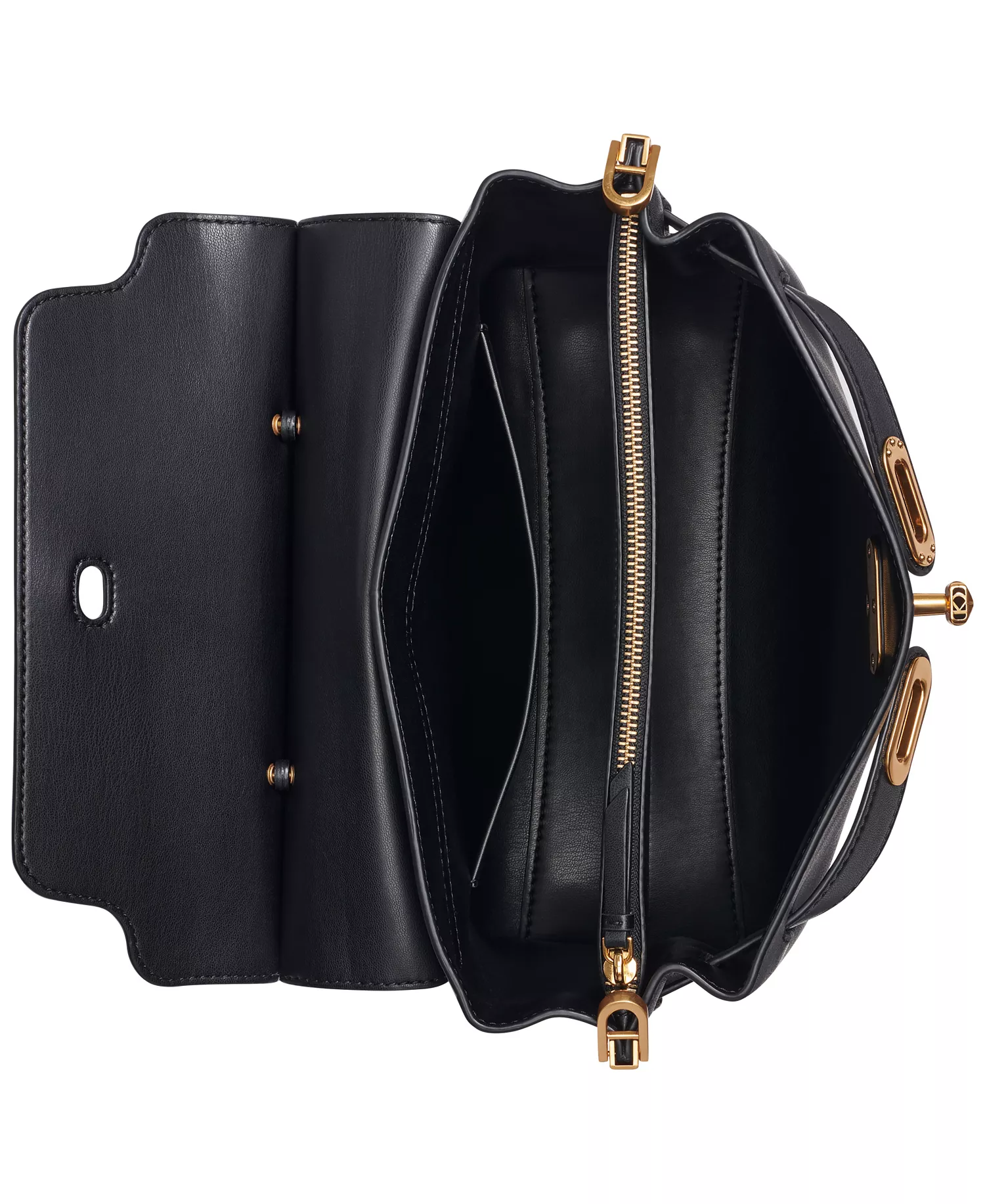 Turn-Lock Bridgehampton Small Satchel Bag - Black/Gold - NO SIZE