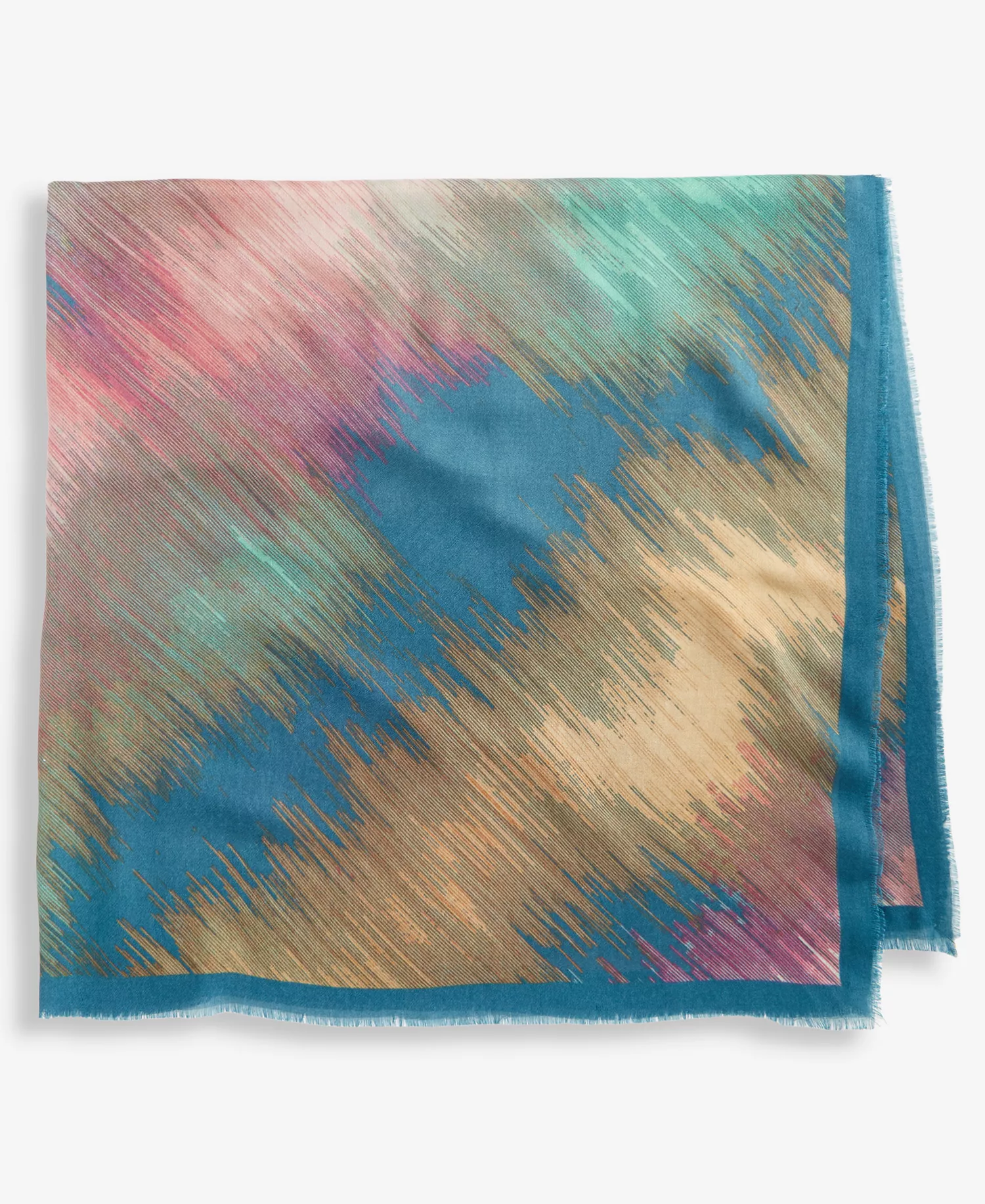 Blur Dye-Print Square Scarf, Macy's Exclusive - Teal Multi - ONE SIZE
