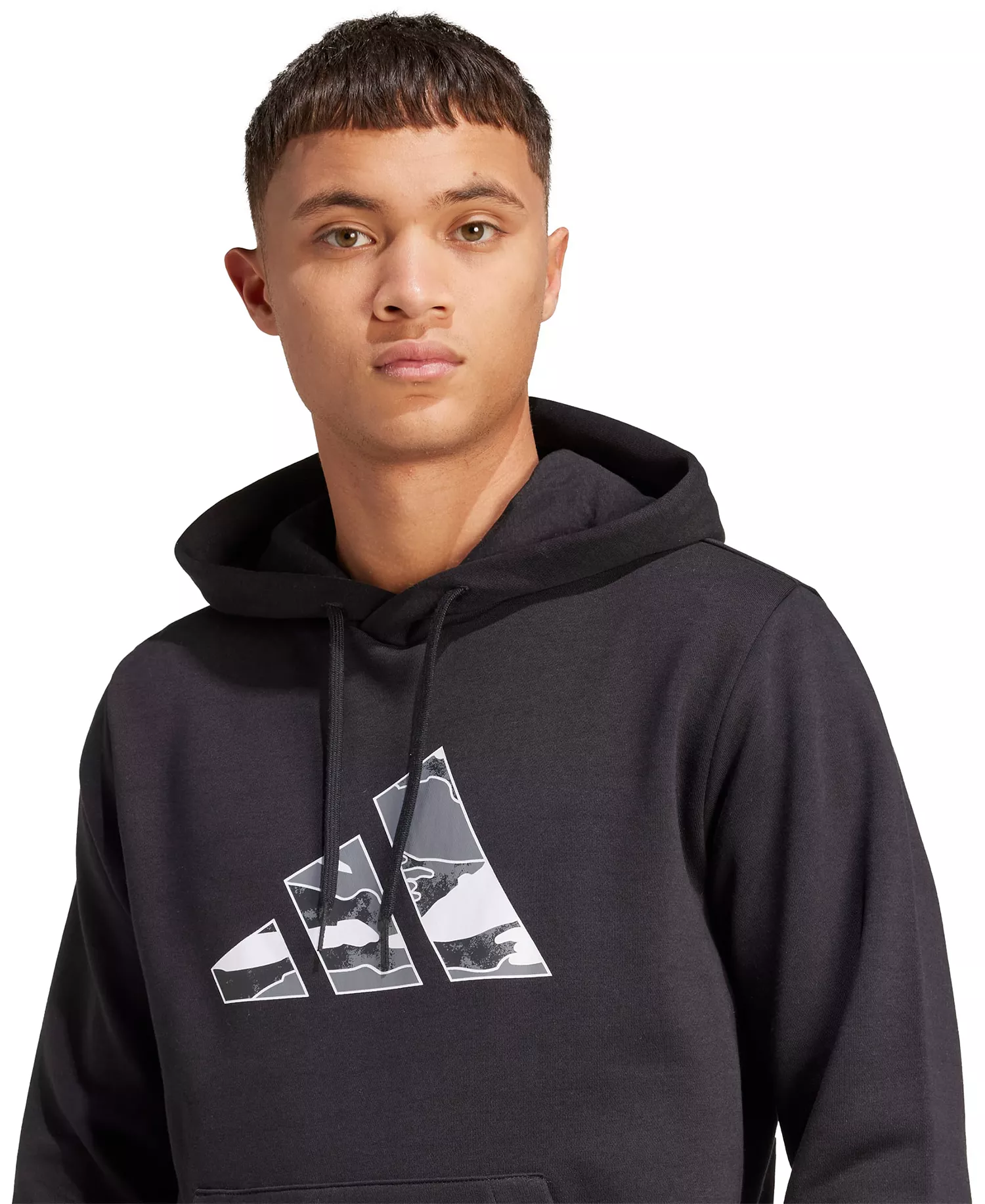 Men's Camouflage Graphic Hoodie - Black - 2XL