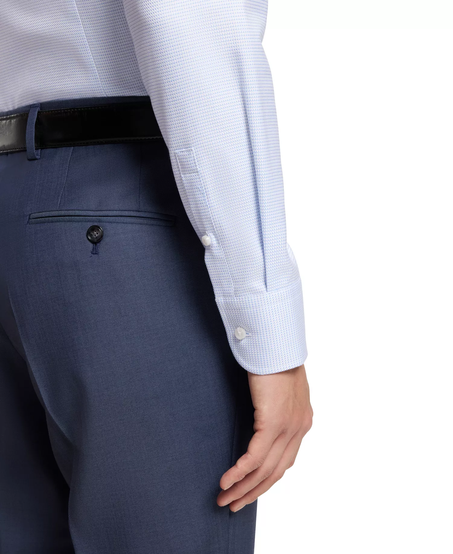 Men's Cotton Twill Slim-Fit Dress Shirt - Open Blue - 14.5