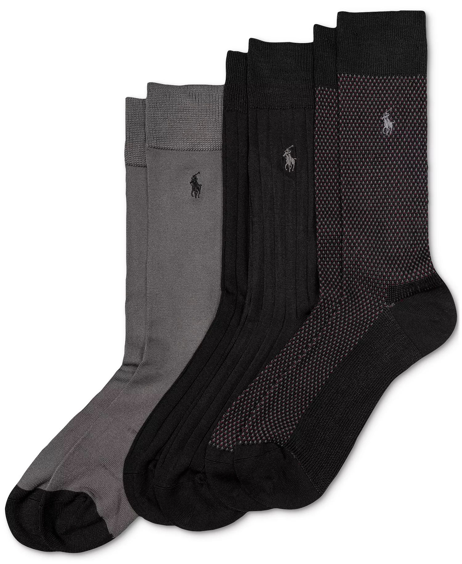 Men's 3-Pk. Supersoft Birdseye Dress Socks - Black - 10-13