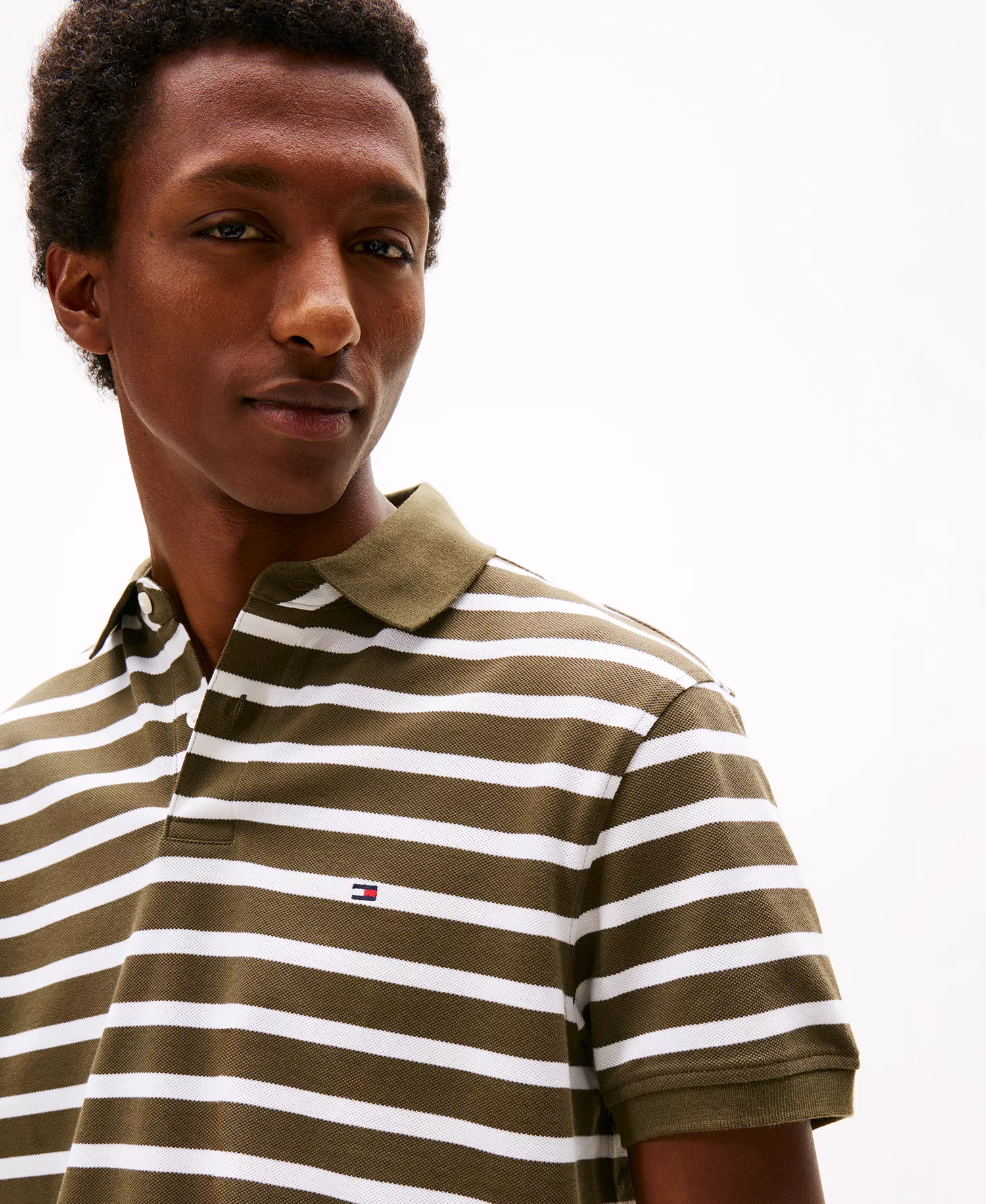Men's Cotton Classic-Fit 1985 Polo Shirt - Army Green / White - 3XL
