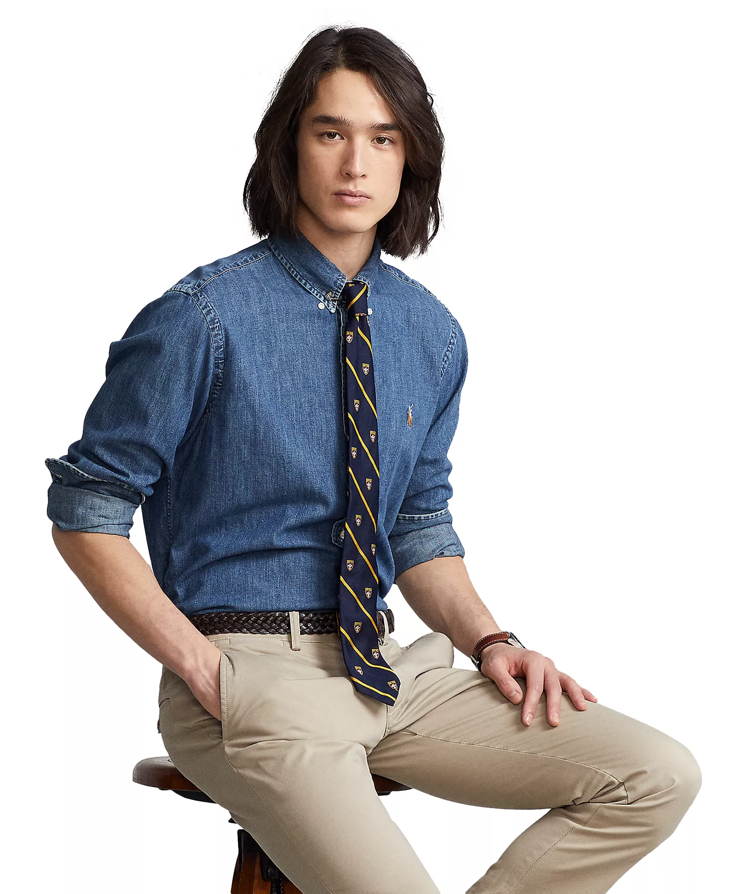 Men's Classic-Fit Denim Shirt - Denim - 2XL