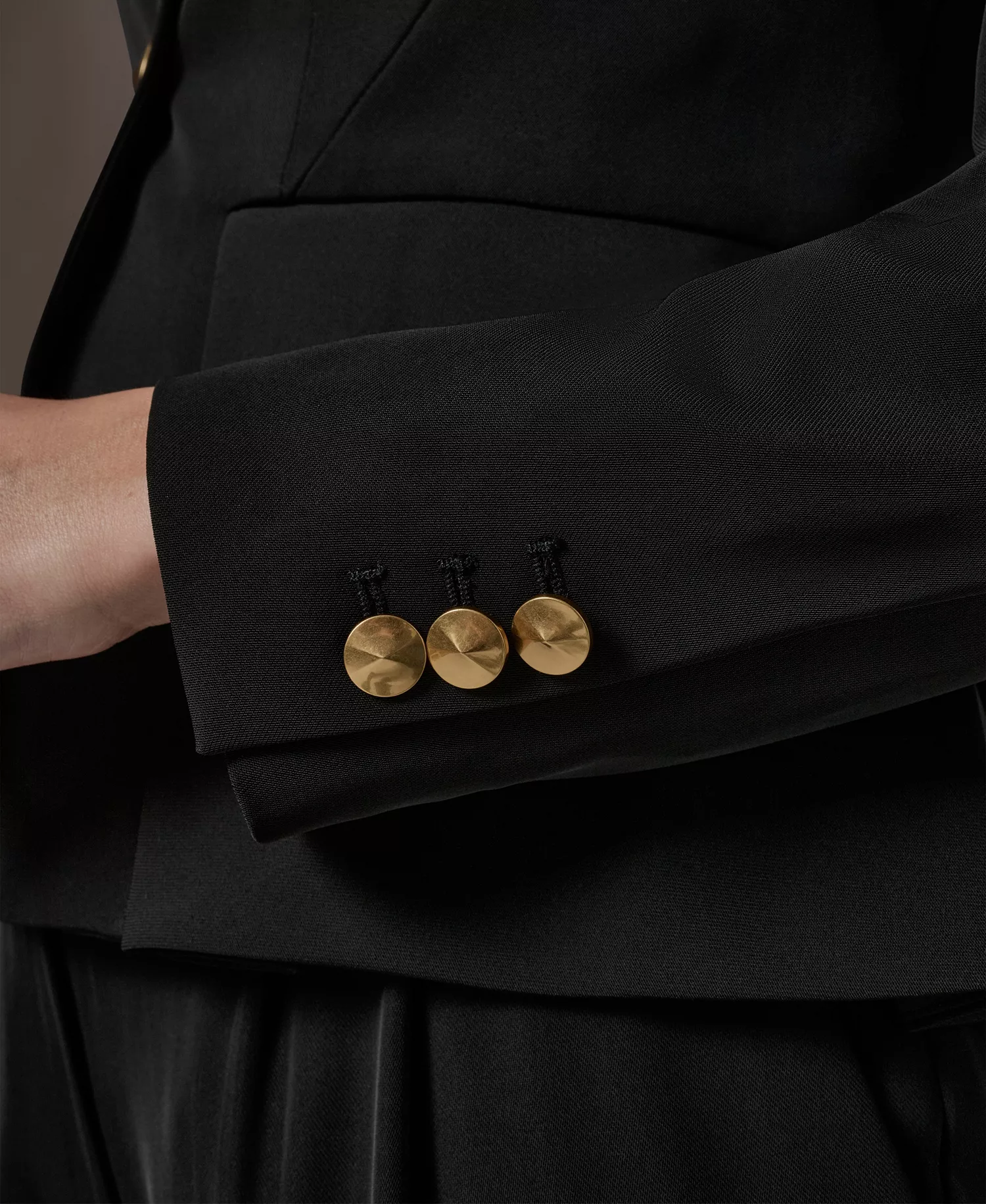 Petite Collarless One Button Jacket - Black - 0P