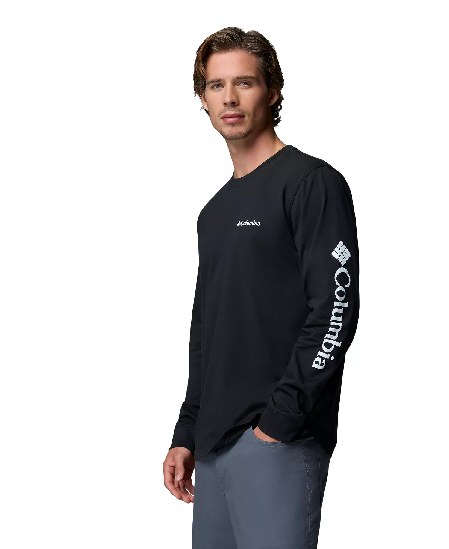 Men's Fundamental Graphic Long-Sleeve T-Shirt - Black - L