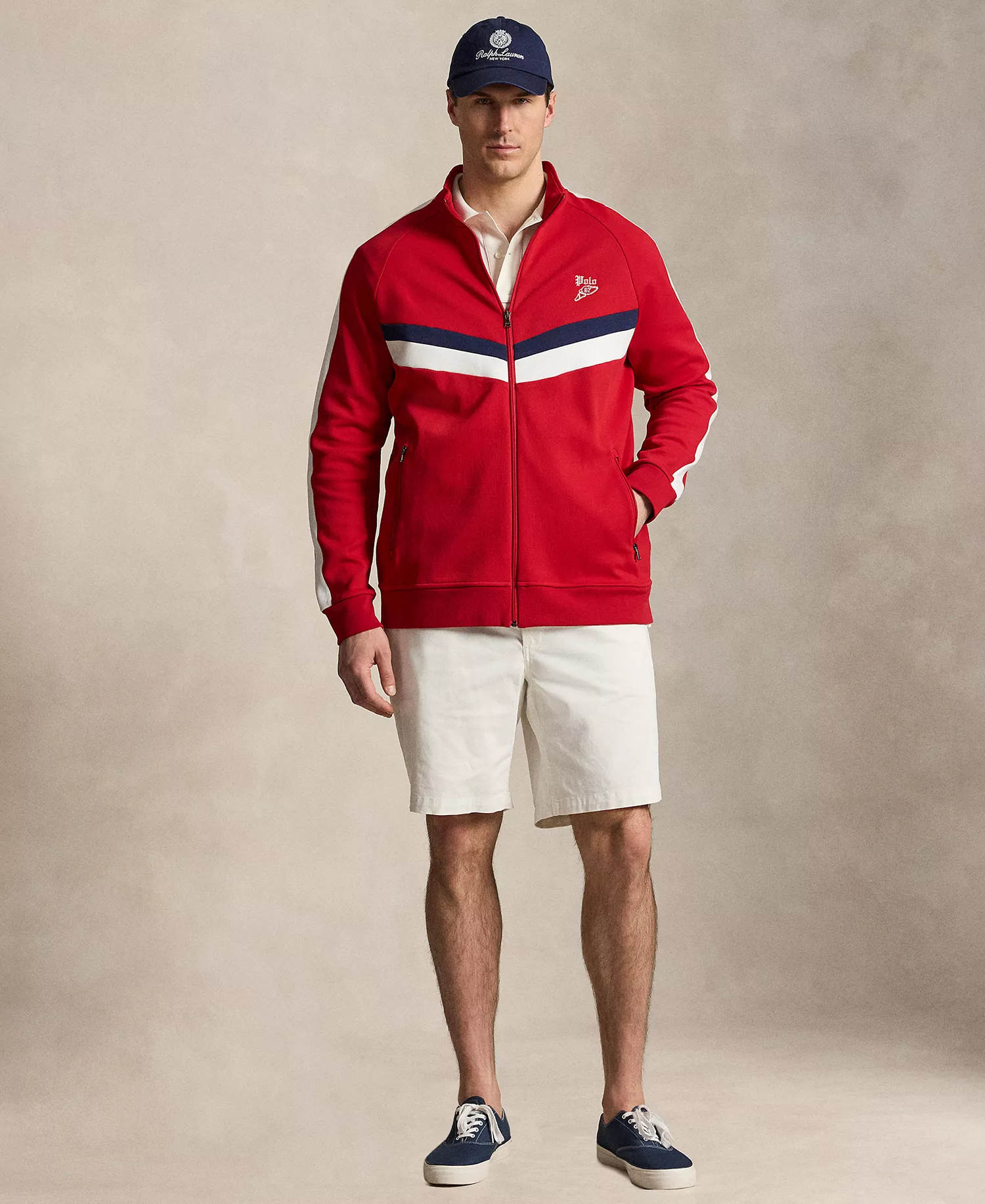 Men's Big & Tall Double-Knit Track Jacket - Red - 2LT