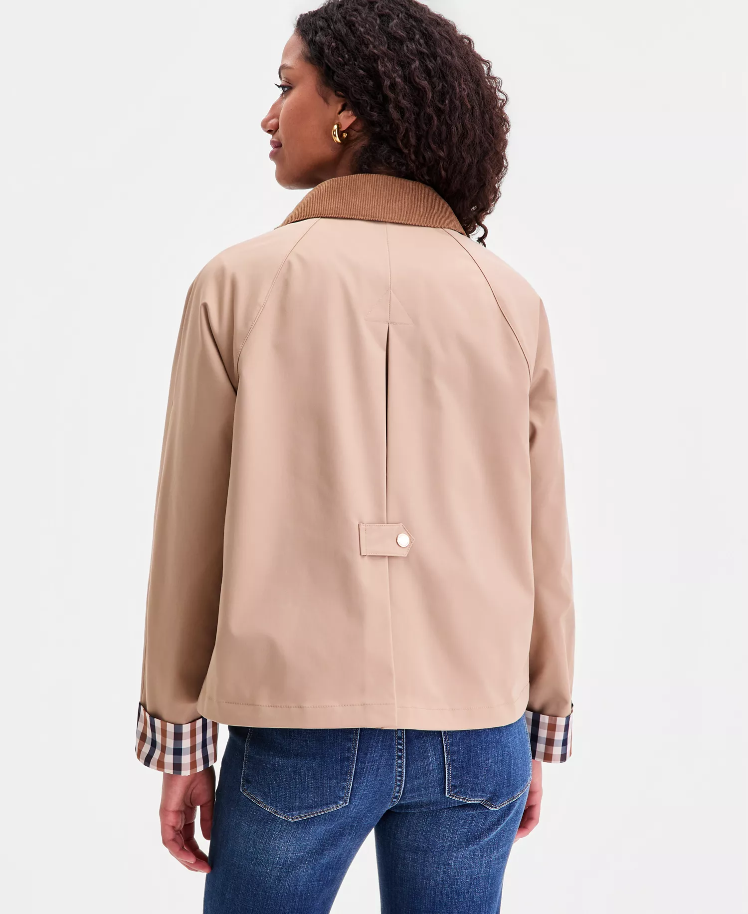 Petite Corduroy-Collar Barn Jacket - CAMEL - P/L