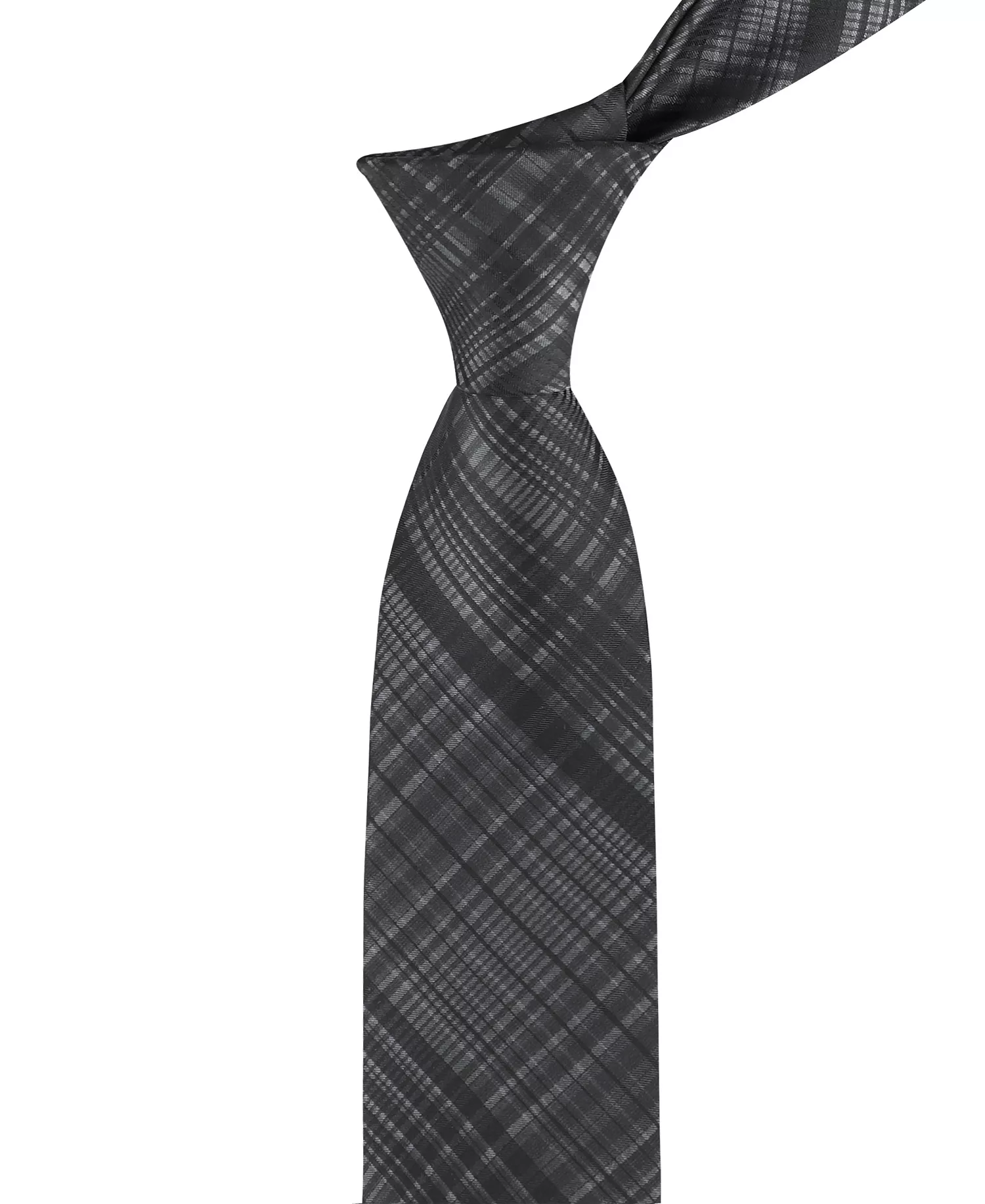 Men's Kalie Ombre Plaid Tie - Gray - ONE SIZE