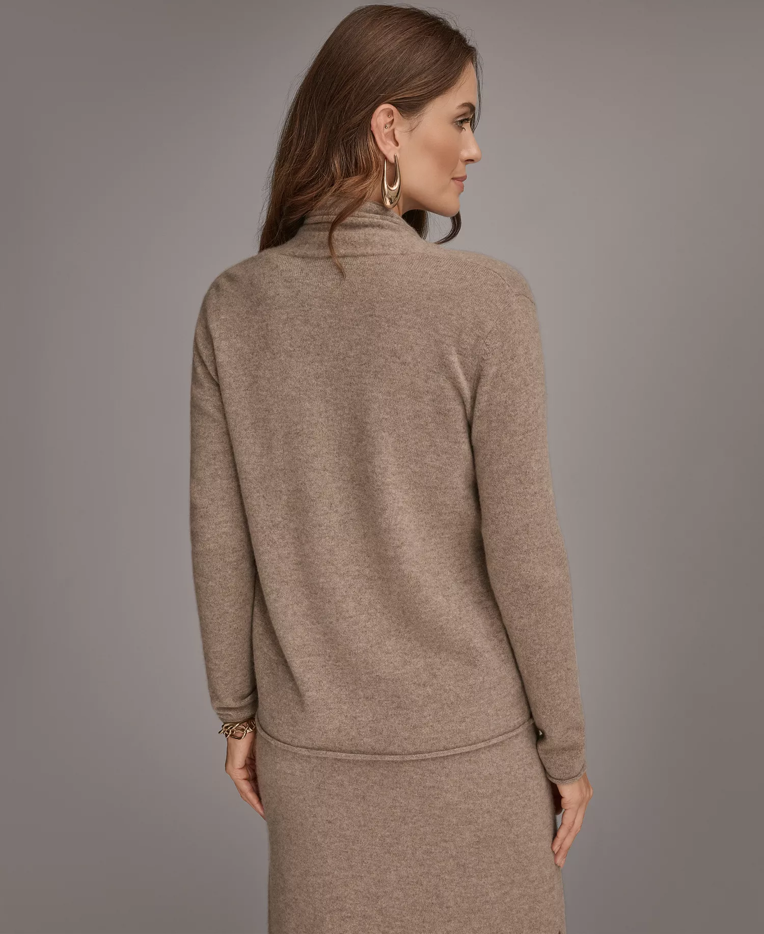 Women's Open Front Cashmere Cardigan - Black - S