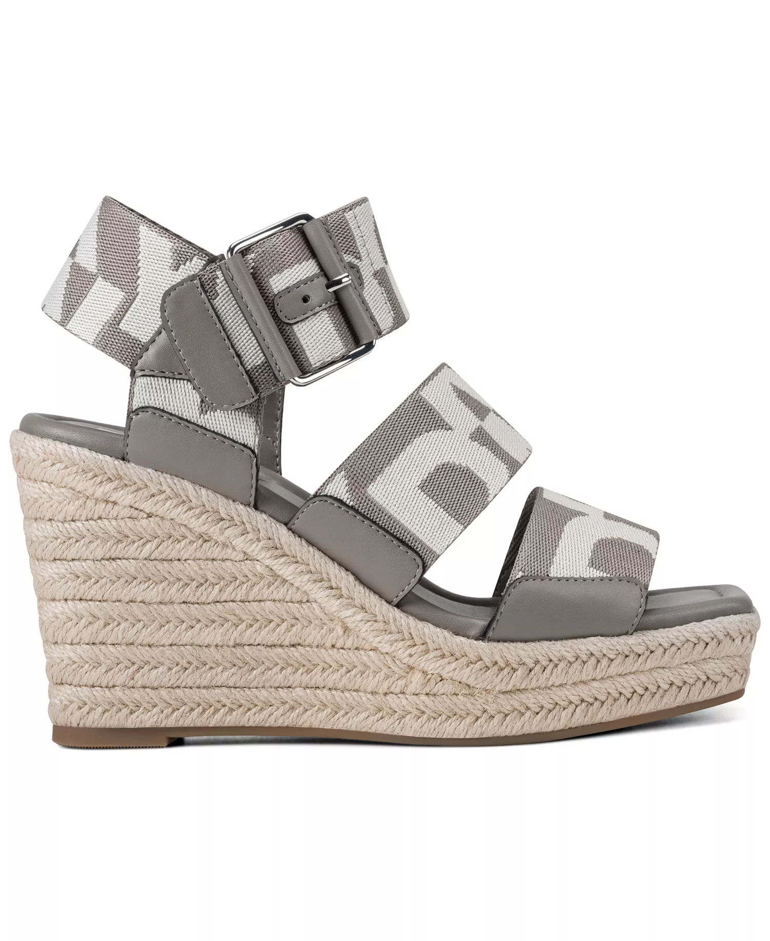 Women's Caylee Square Toe Wedge Sandals - Gray - 10M