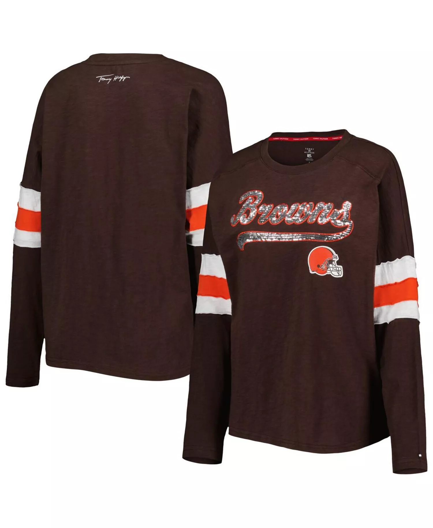 Women's Brown Cleveland Browns Justine Long Sleeve Tunic T-shirt - Brown - M