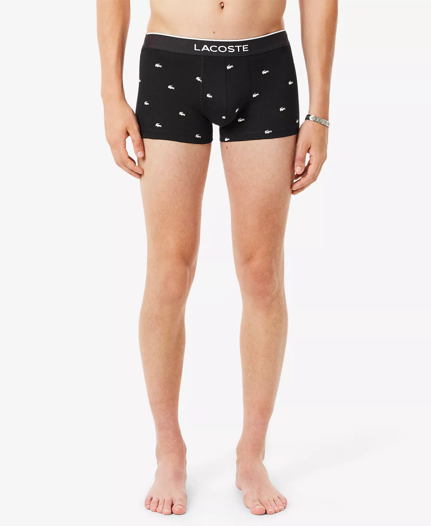 Lactose Men's Cotton Stretch Mini-Crocodile Trunks, 3-Pack - Gray Aop - L