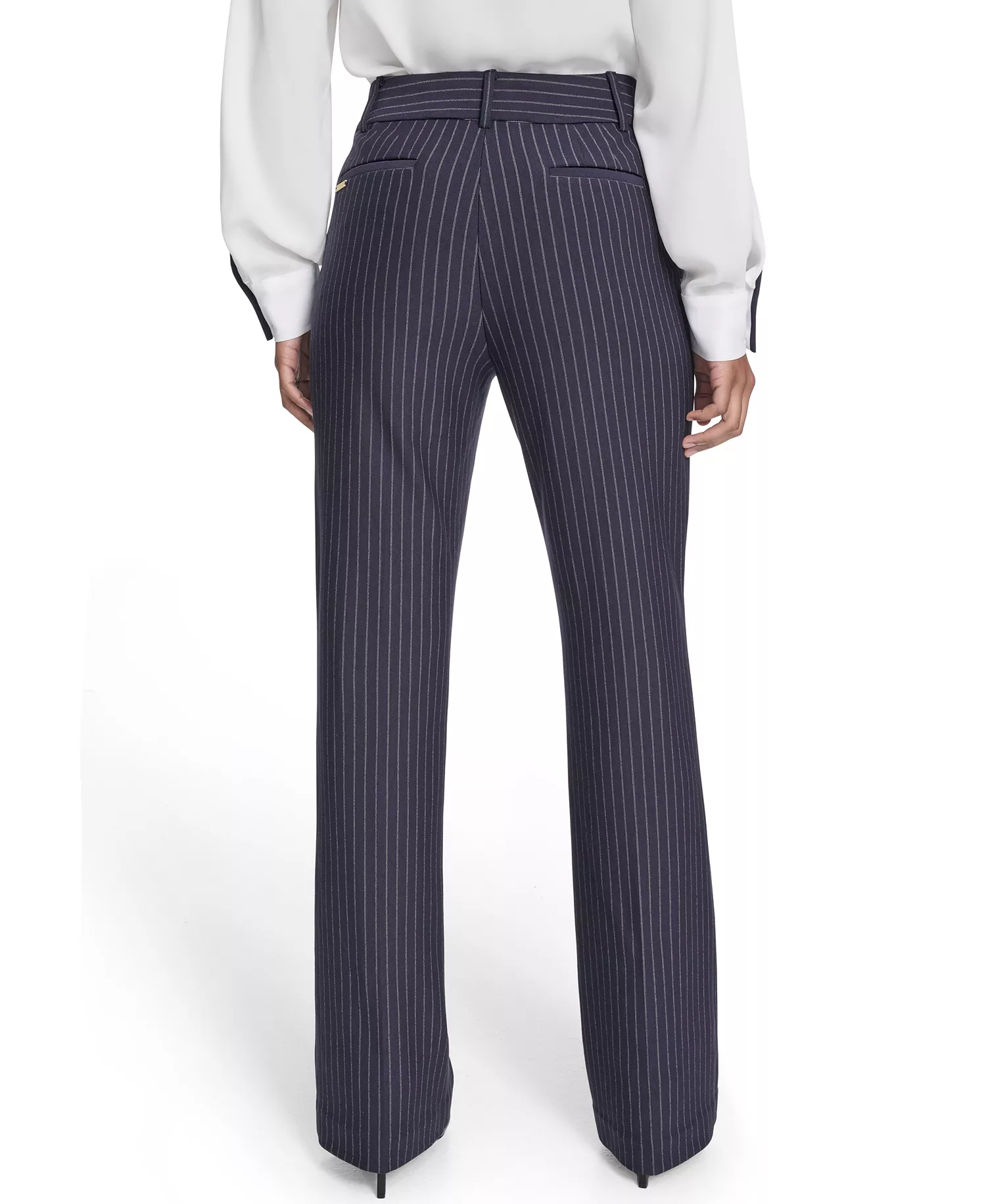 Women's Mid Rise Striped Sutton Trouser - Midnight/ Khaki - 10