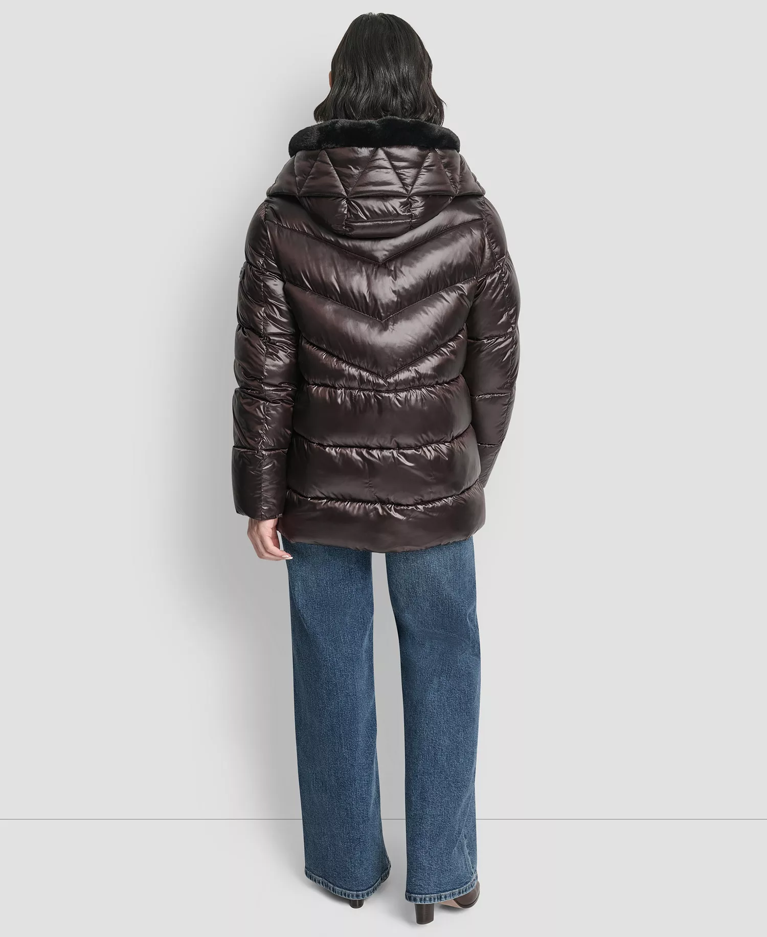 Women's Shine Hooded Puffer Coat - Bitter - L
