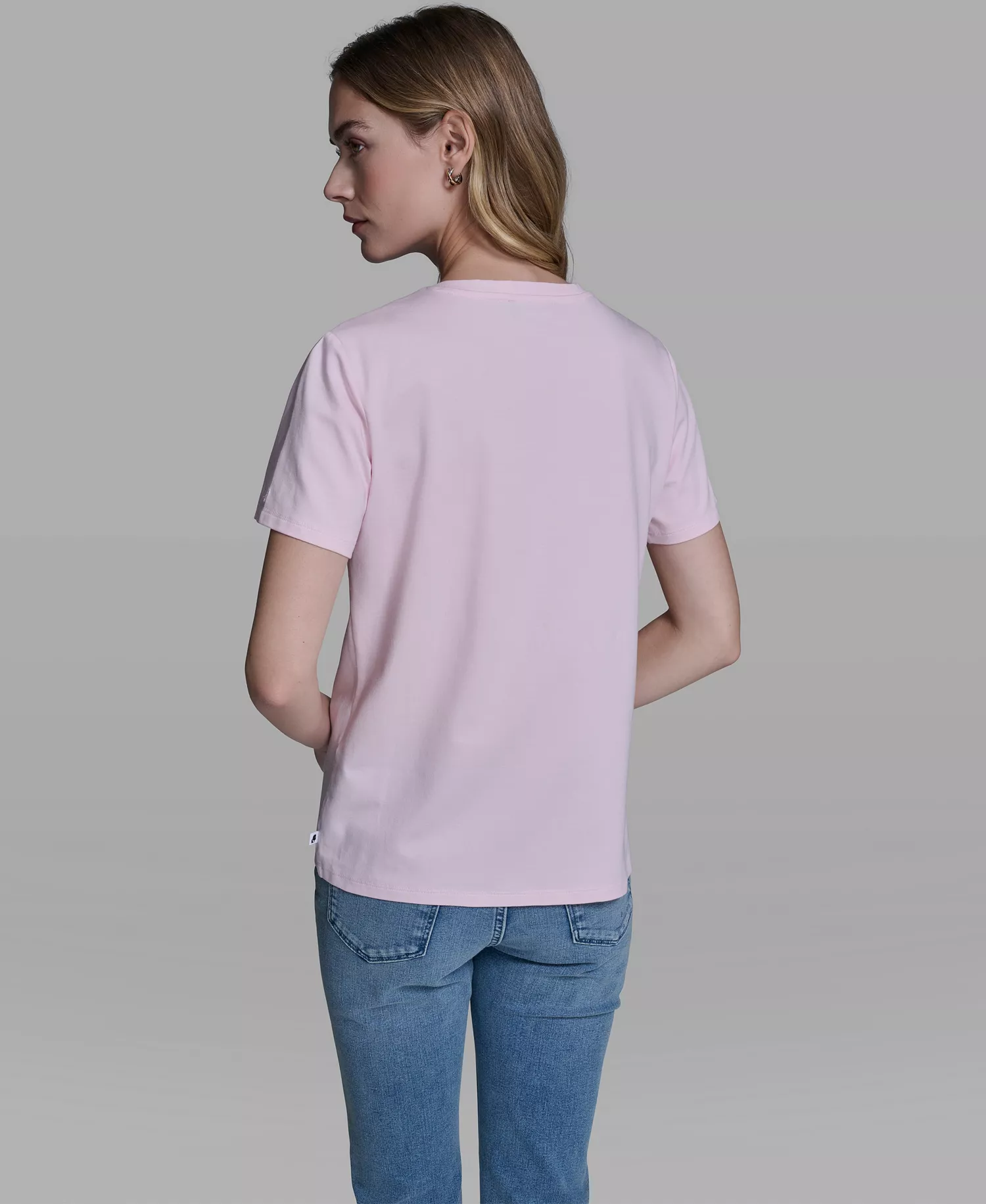 Women's Rose Trim Knit Crew Neck Top - Ballet Slipper - L