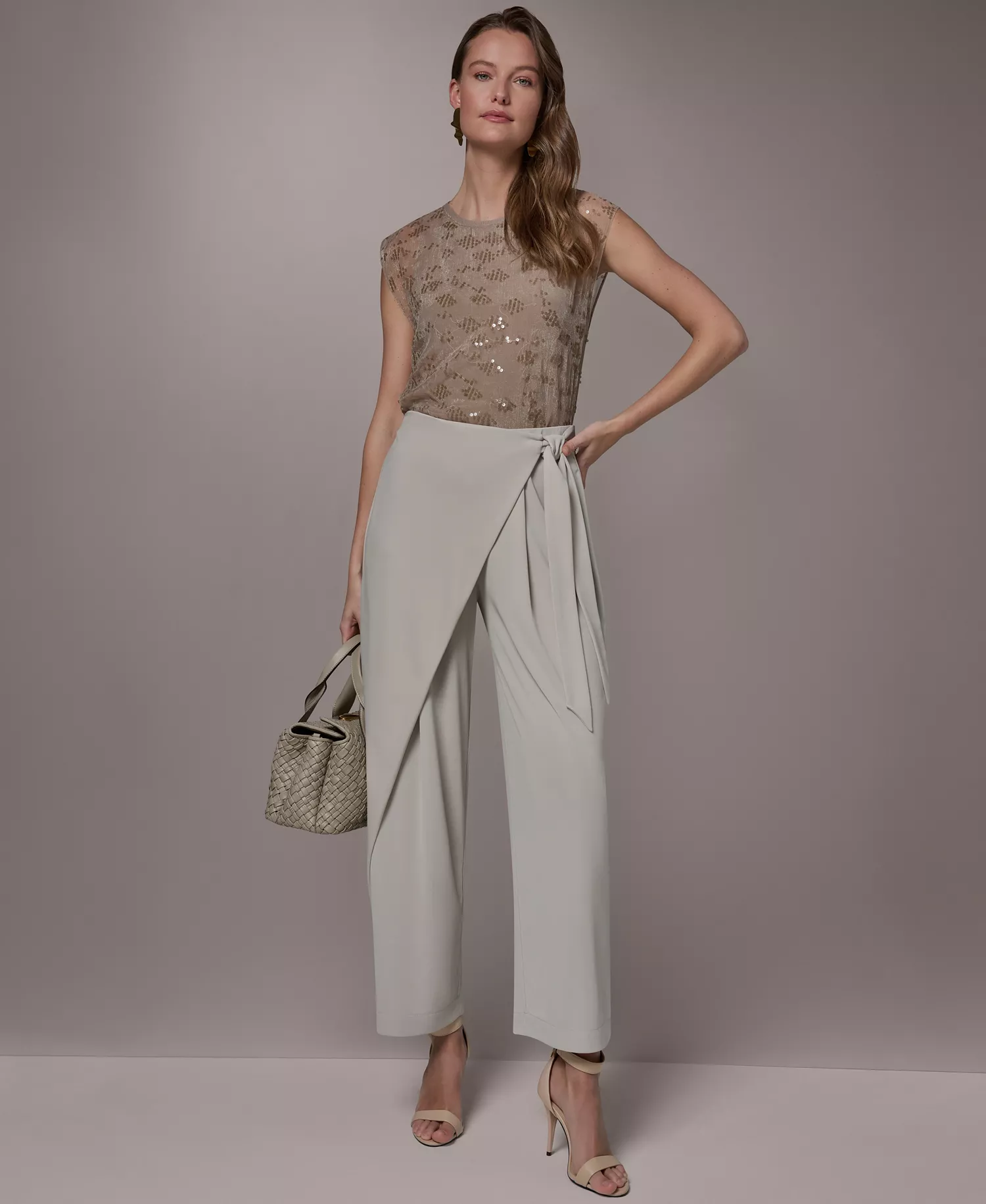 Women's Wrap Overlay Pants - Tuscan Grey - L