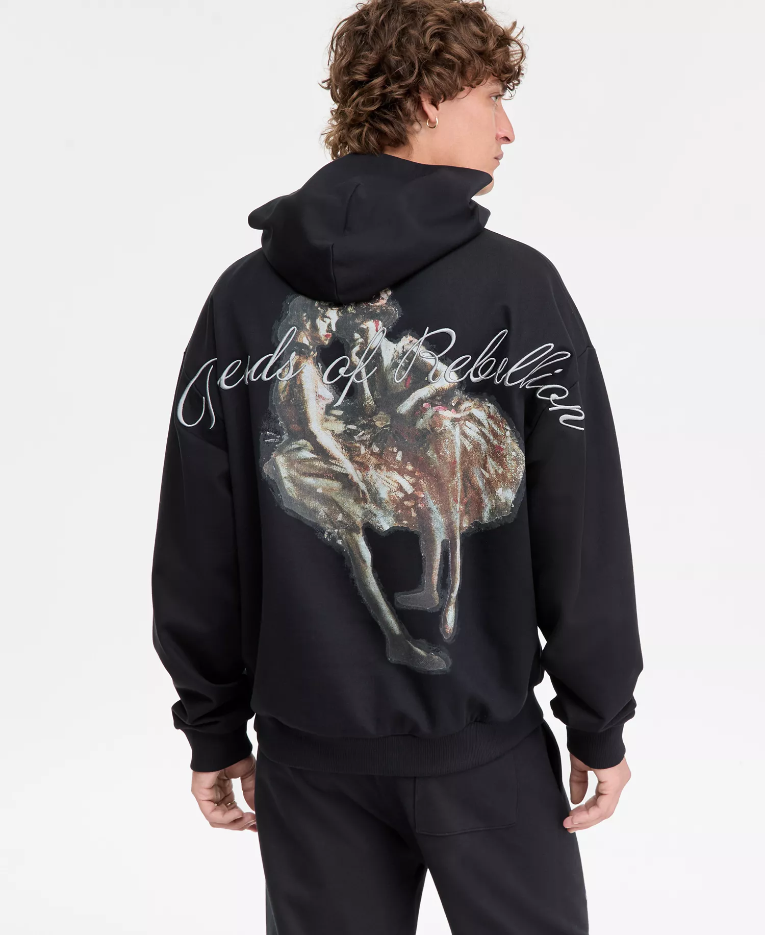 Men's Dabilano Oversized Long-Sleeve Graphic Hoodie - black - L