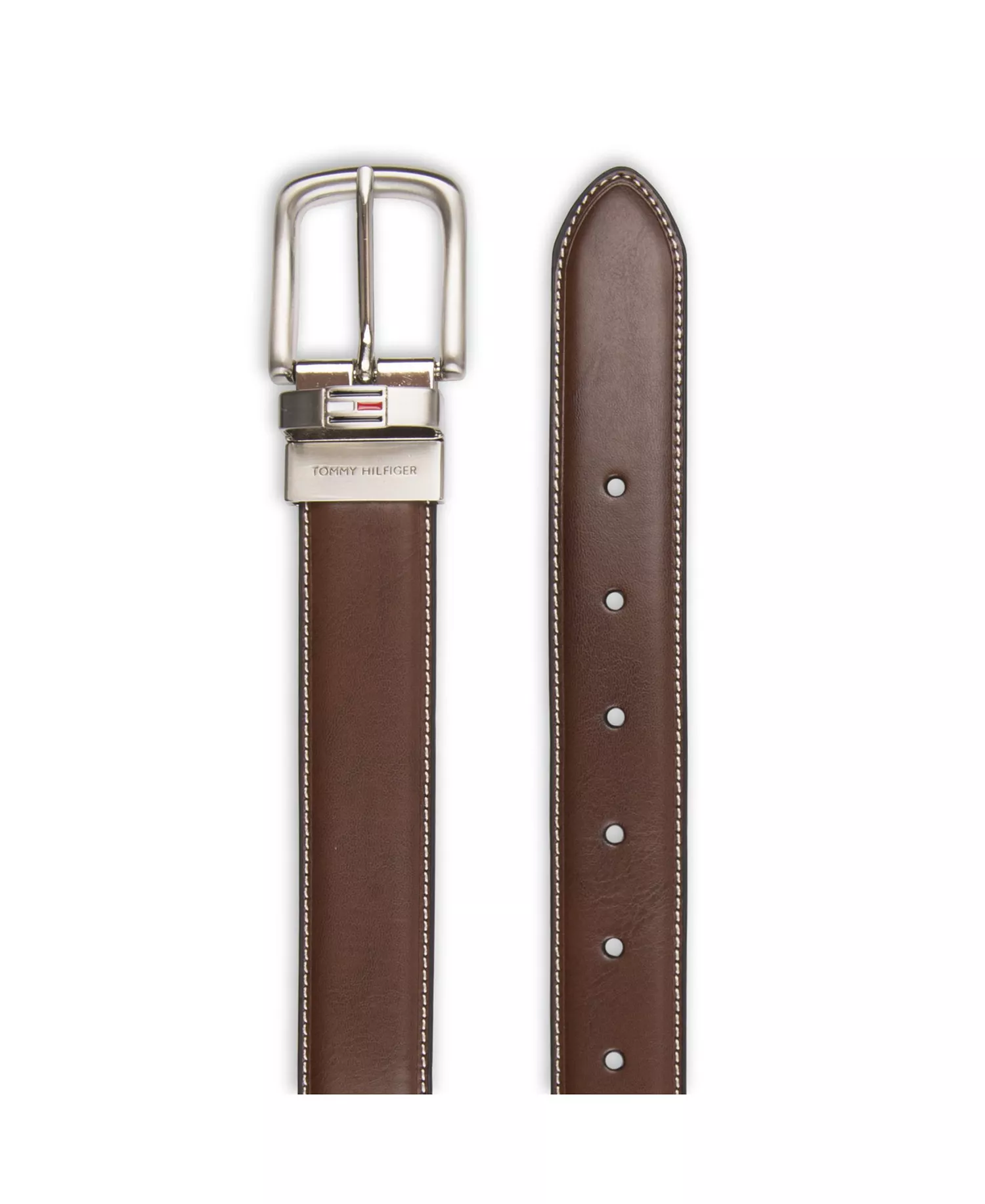 Leather Reversible Dress Men's Belt - Brown/Black - 30