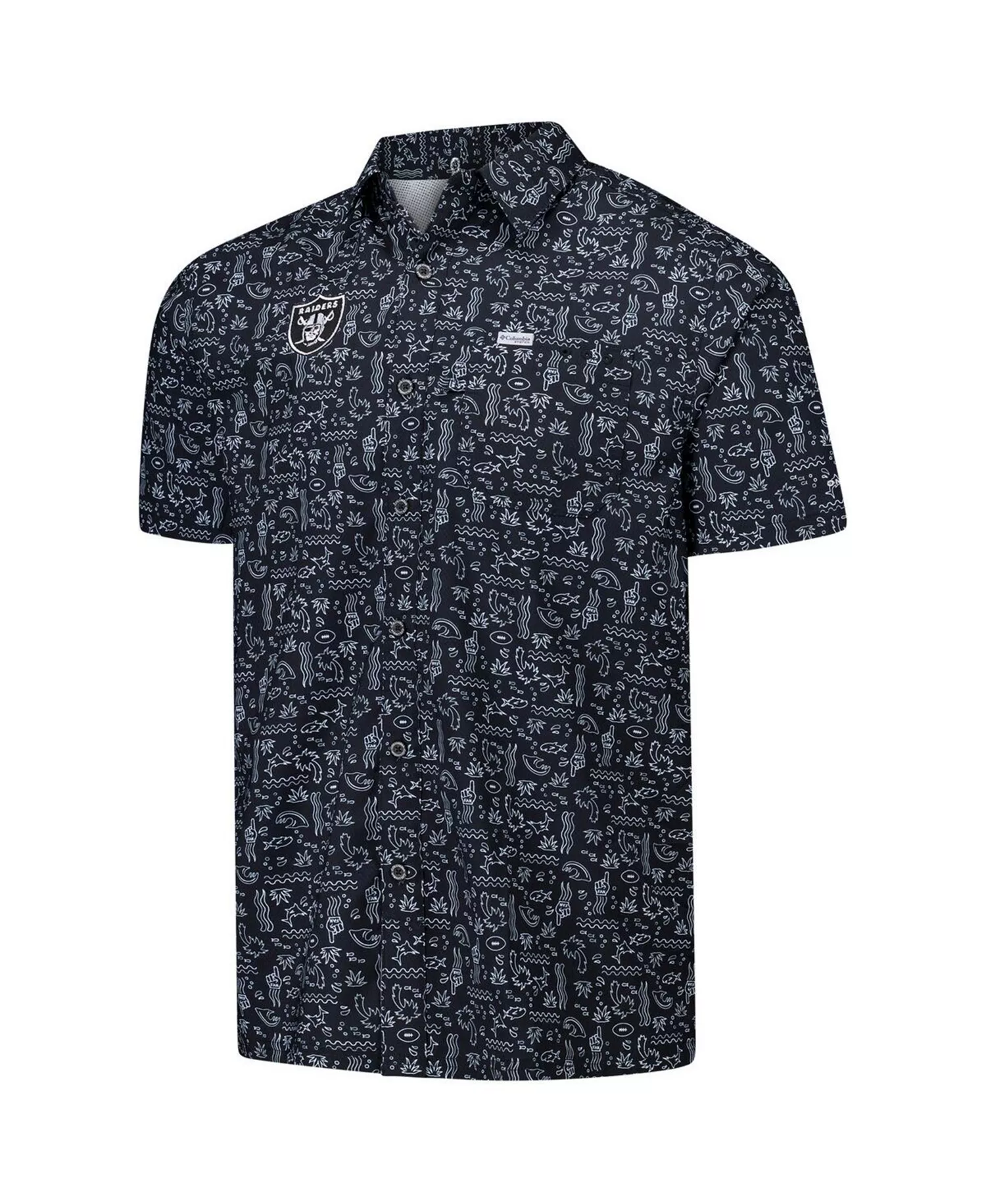 Men's Black Las Vegas Raiders Super Slack Tide Omni-Wick Button-Up Shirt - Black - M