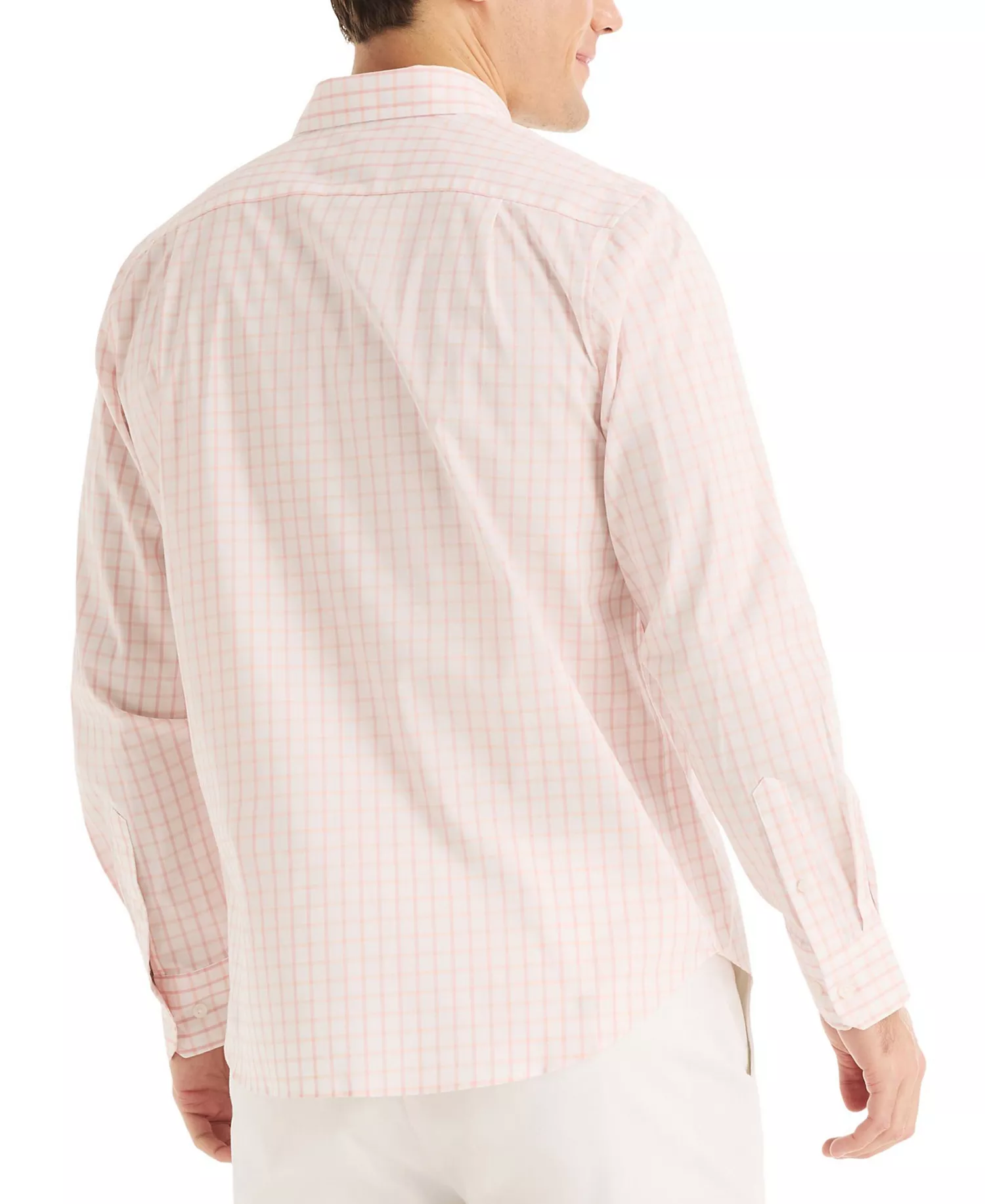 Men's Long Sleeve Woven Shirt - Silver Pink - L