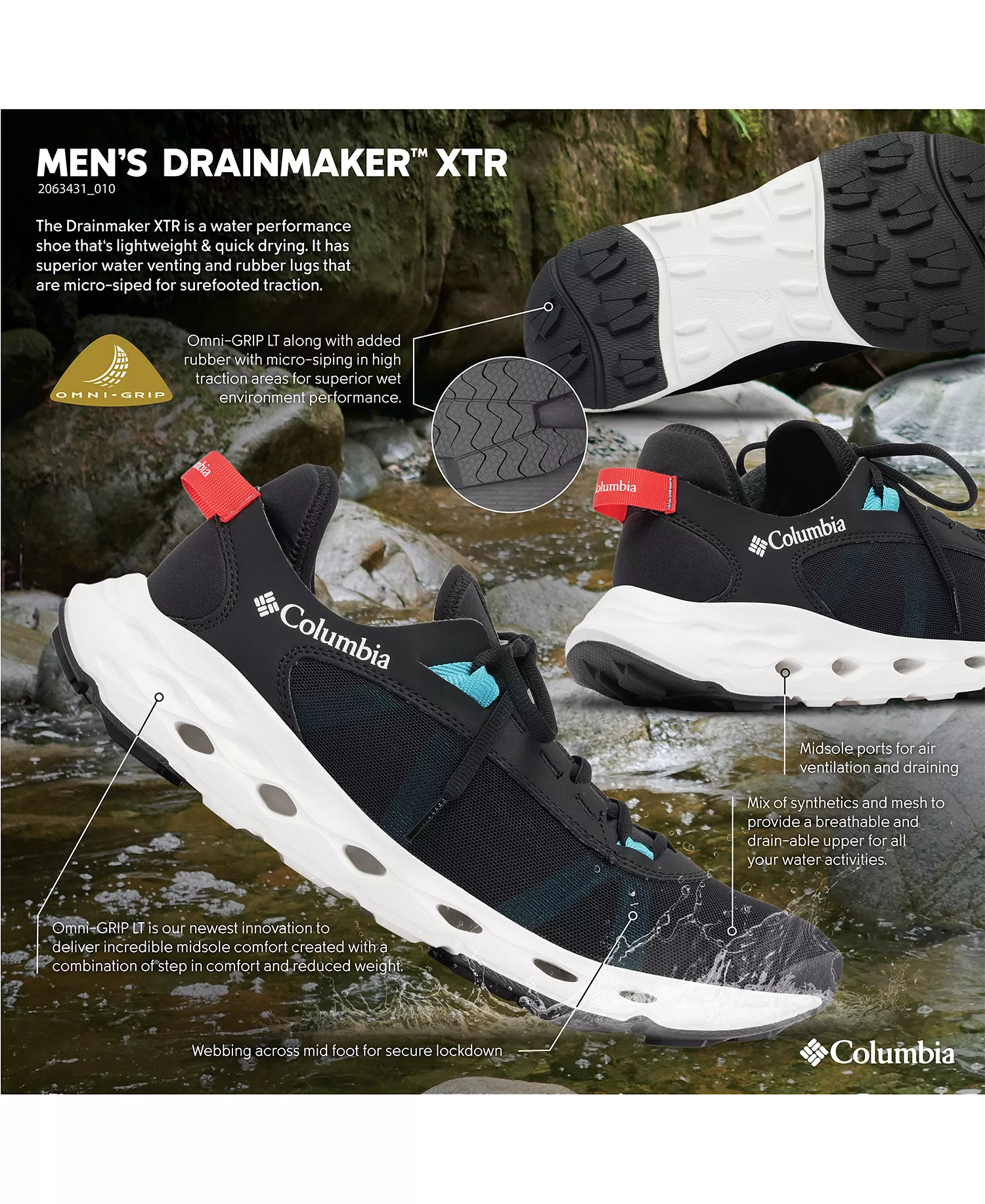 Men's DRAINMAKER XTR Water Performance Shoe - Black, Titanium II - 11.5M
