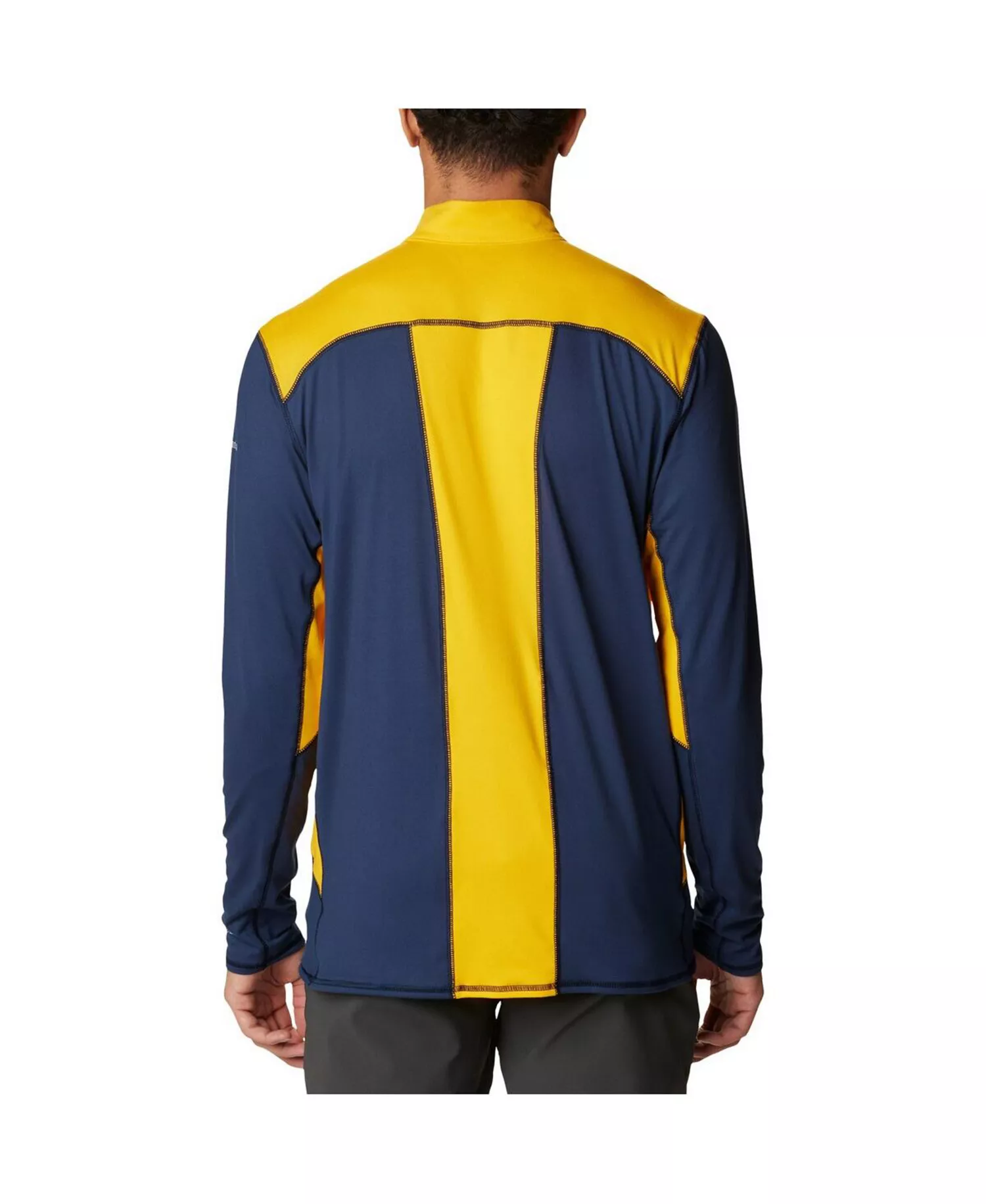 Men's Navy West Virginia Mountaineers Tech Trail Omni-Shade Quarter-Zip Sweatshirt - Navy - L